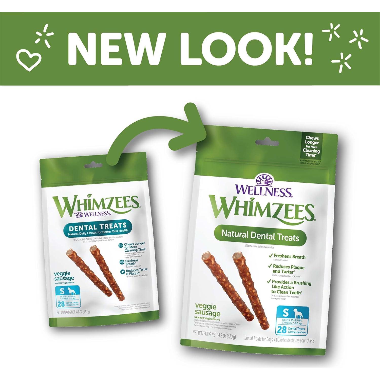 Golosinas Dentales Naturales WHIMZEES Salchicha Vegetal 28 Unidades