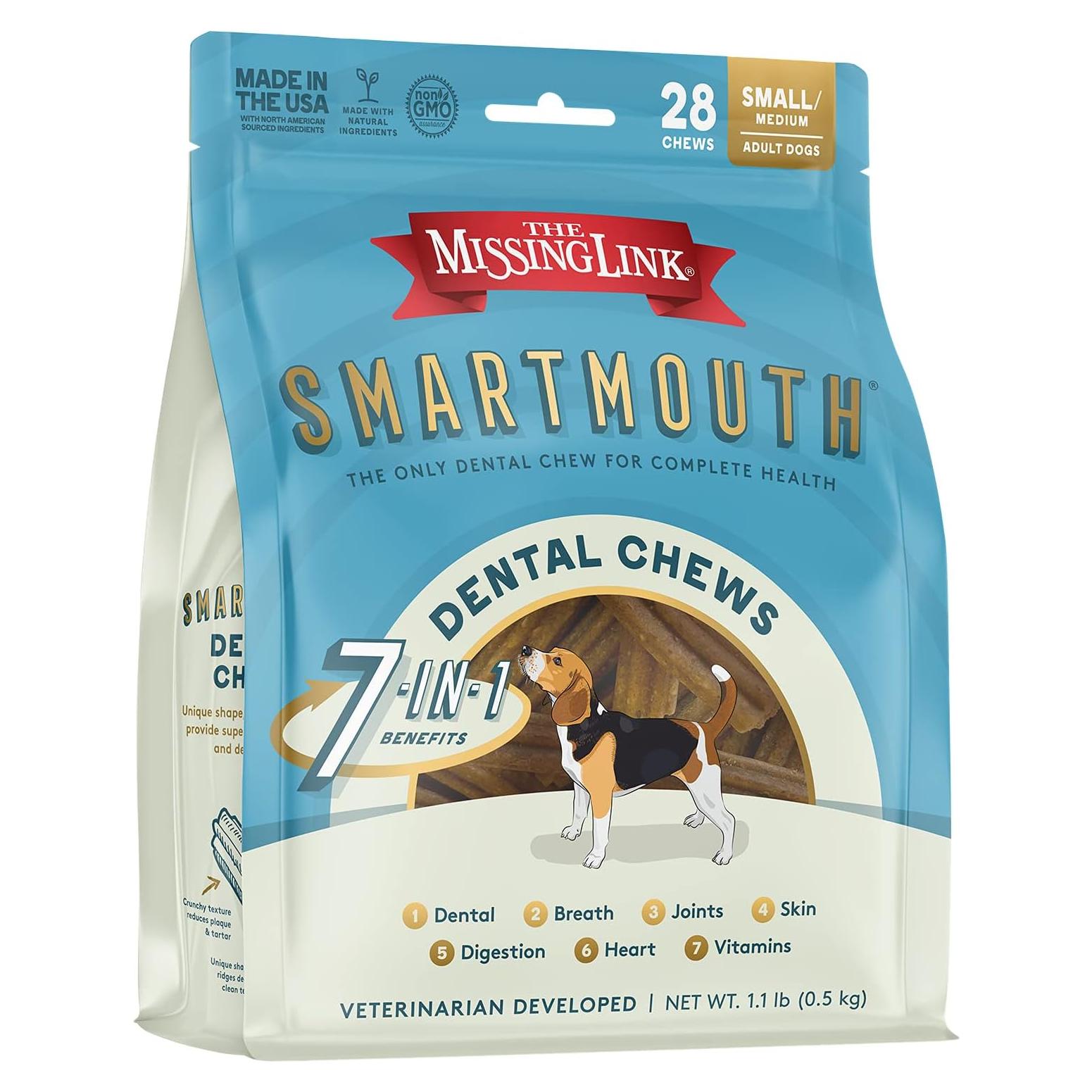 Masticables Dentales Smartmouth 28 Ct para Perros 7-en-1