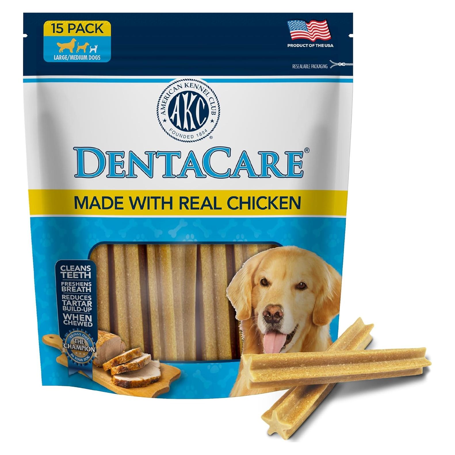 Galletas Dentales para Perros Grandes AKC Sabor Ahumado 15 Unidades