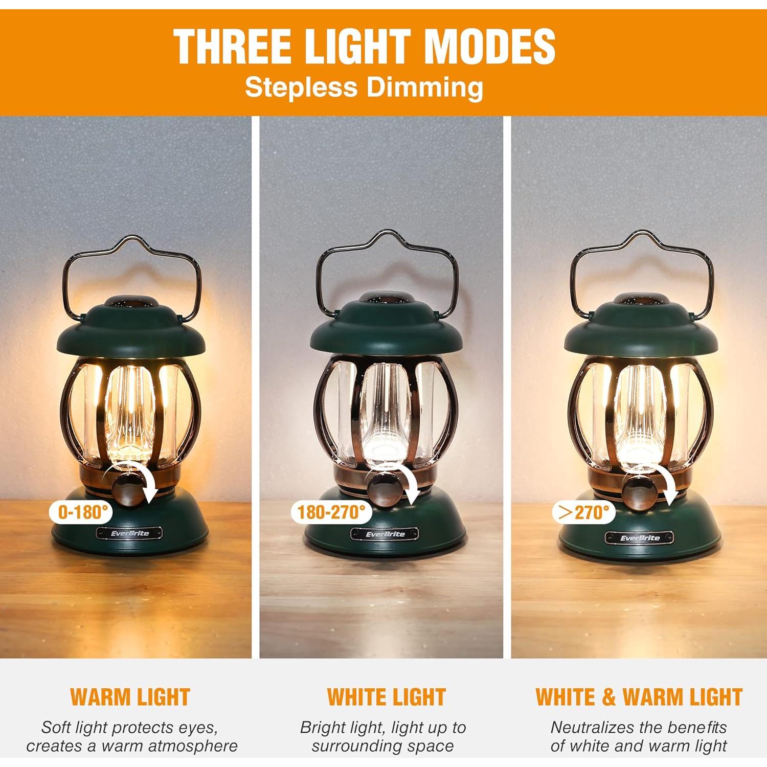 Linterna de Camping EverBrite Retro 4400mAh 3 Modos Verde