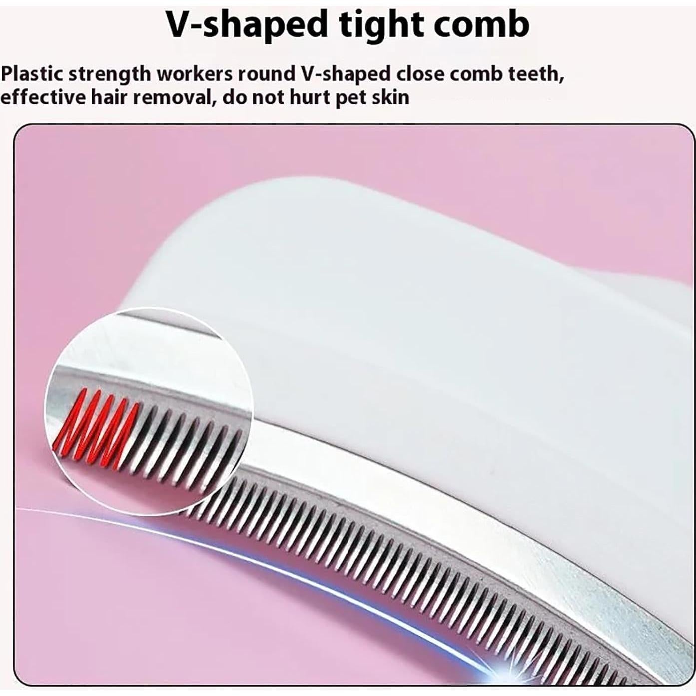 Peine Deshedding V-Tooth Doggo Pro para Perros y Gatos Azul S