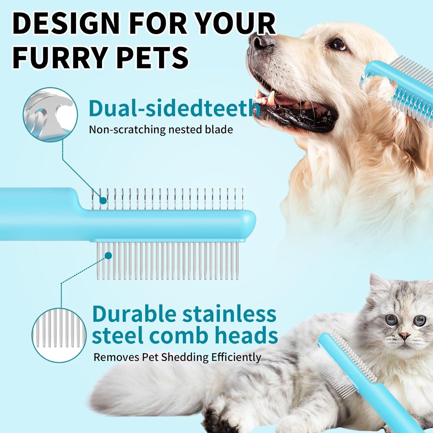 Combo Cuidado Mascotas 4 en 1 ACUDSA - Cepillo y Peines