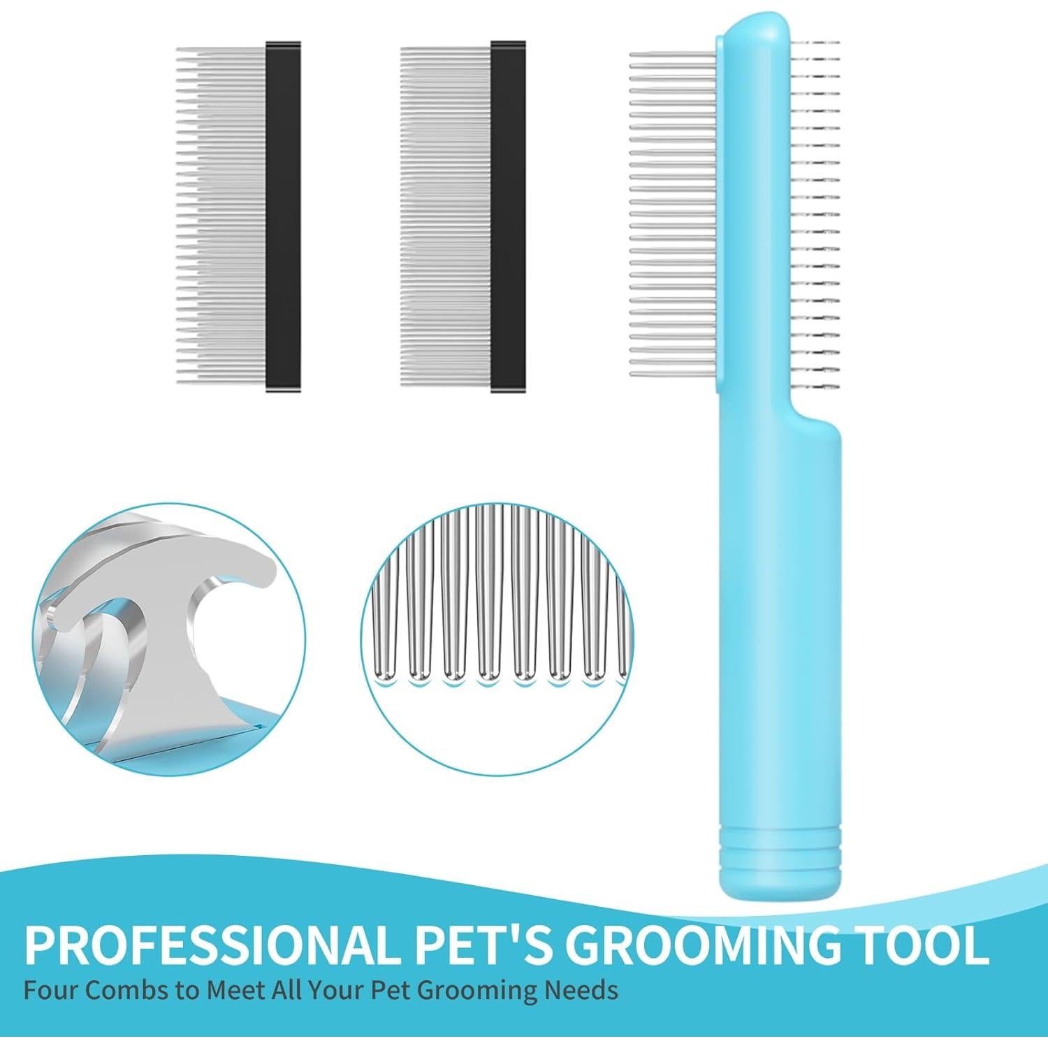 Combo Cuidado Mascotas 4 en 1 ACUDSA - Cepillo y Peines