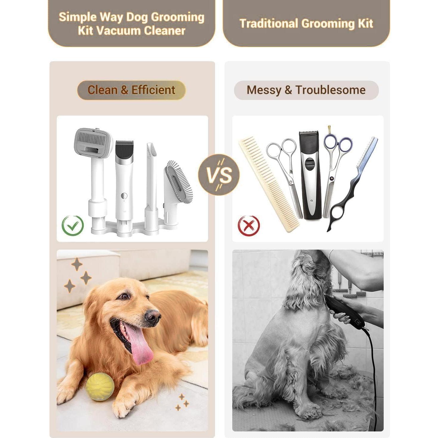 Kit de Aseo para Perros Simple Way con Aspiradora y Cortadoras