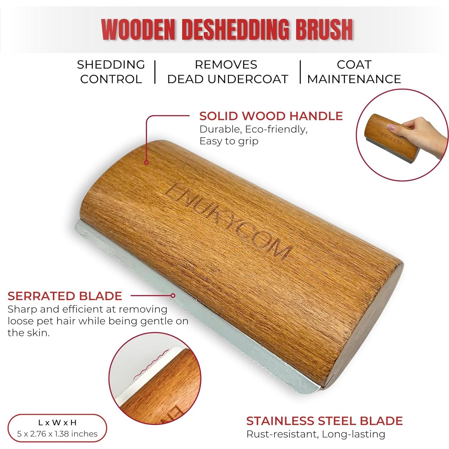 Kit de Aseo de Madera ENUKYCOM para Perros y Gatos Pelo Corto