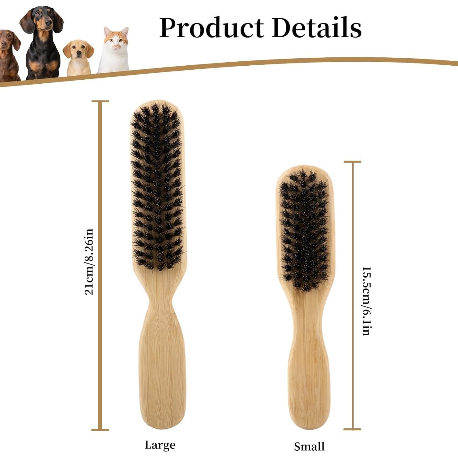 Cepillo Suave para Perros Pequeños PetJoyHaven - Madera y Cerda de Jabalí