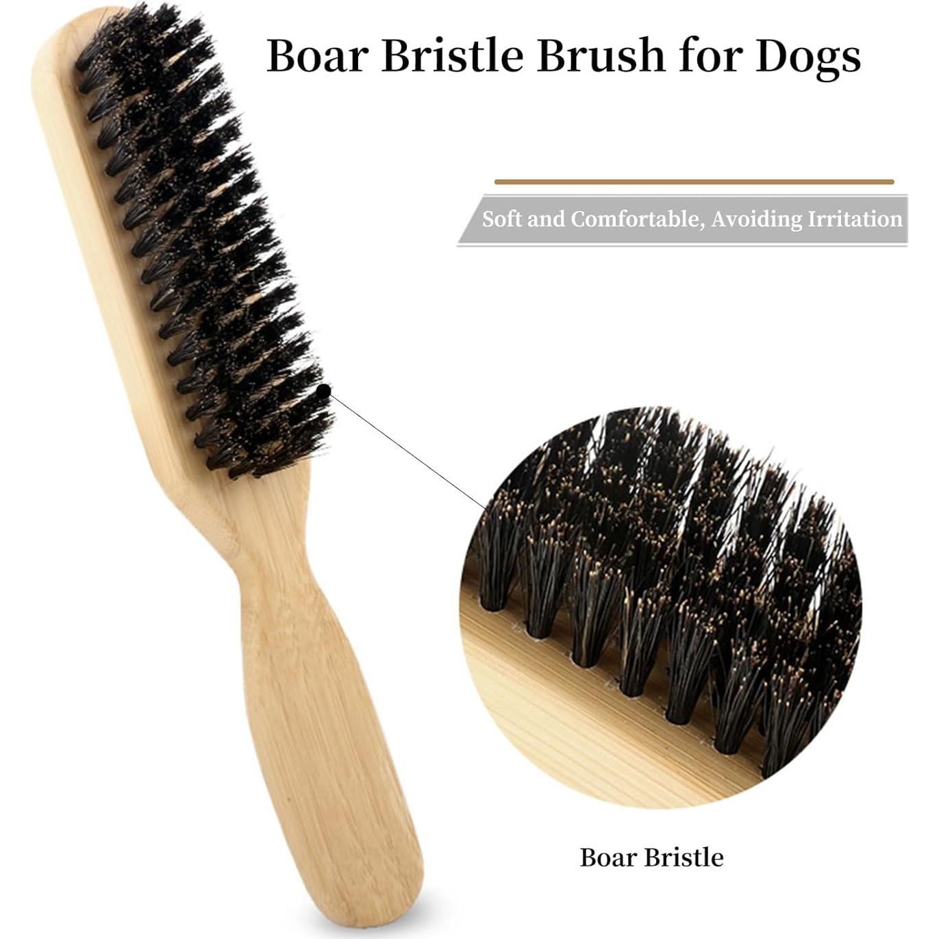 Cepillo Suave para Perros Pequeños PetJoyHaven - Madera y Cerda de Jabalí