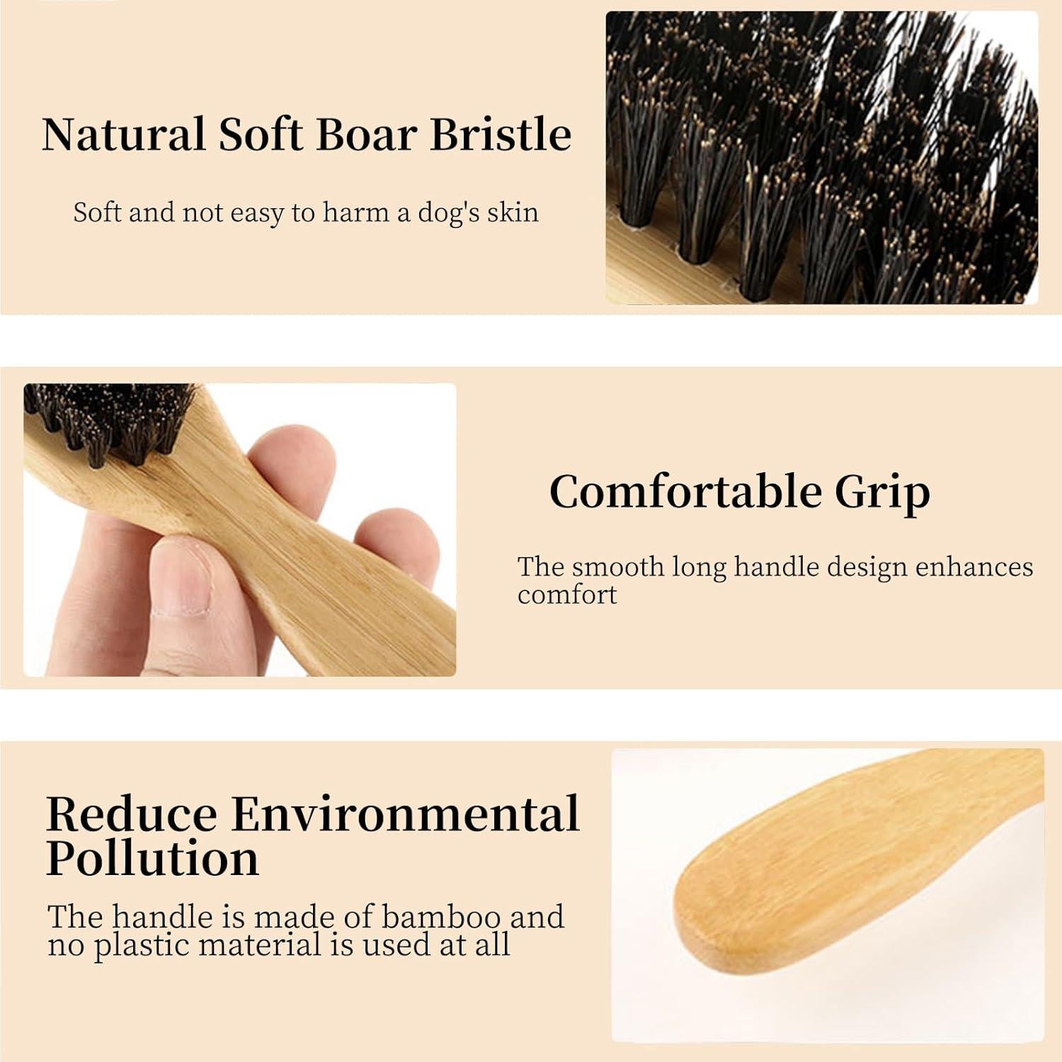 Cepillo Suave para Perros Pequeños PetJoyHaven - Madera y Cerda de Jabalí