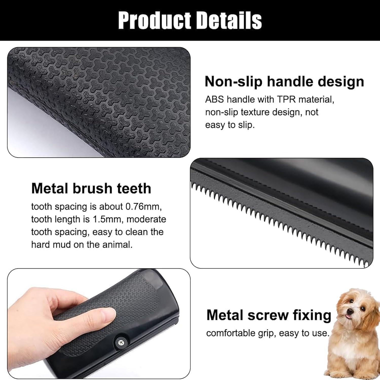 Cepillo Deshedding Genérico para Perros y Gatos - 15cm