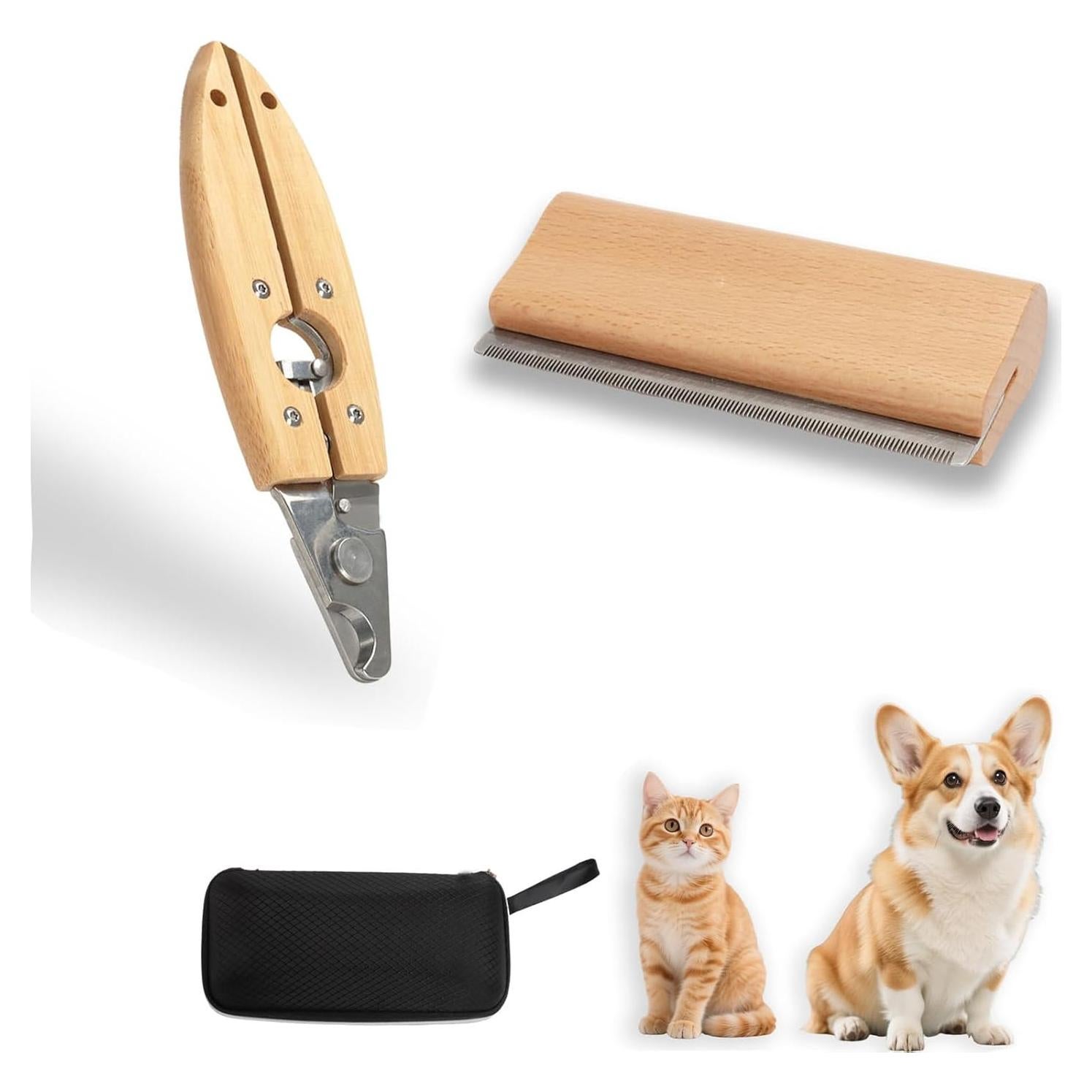 Kit de Aseo para Mascotas DGZC - Cepillo y Cortauñas 2 en 1