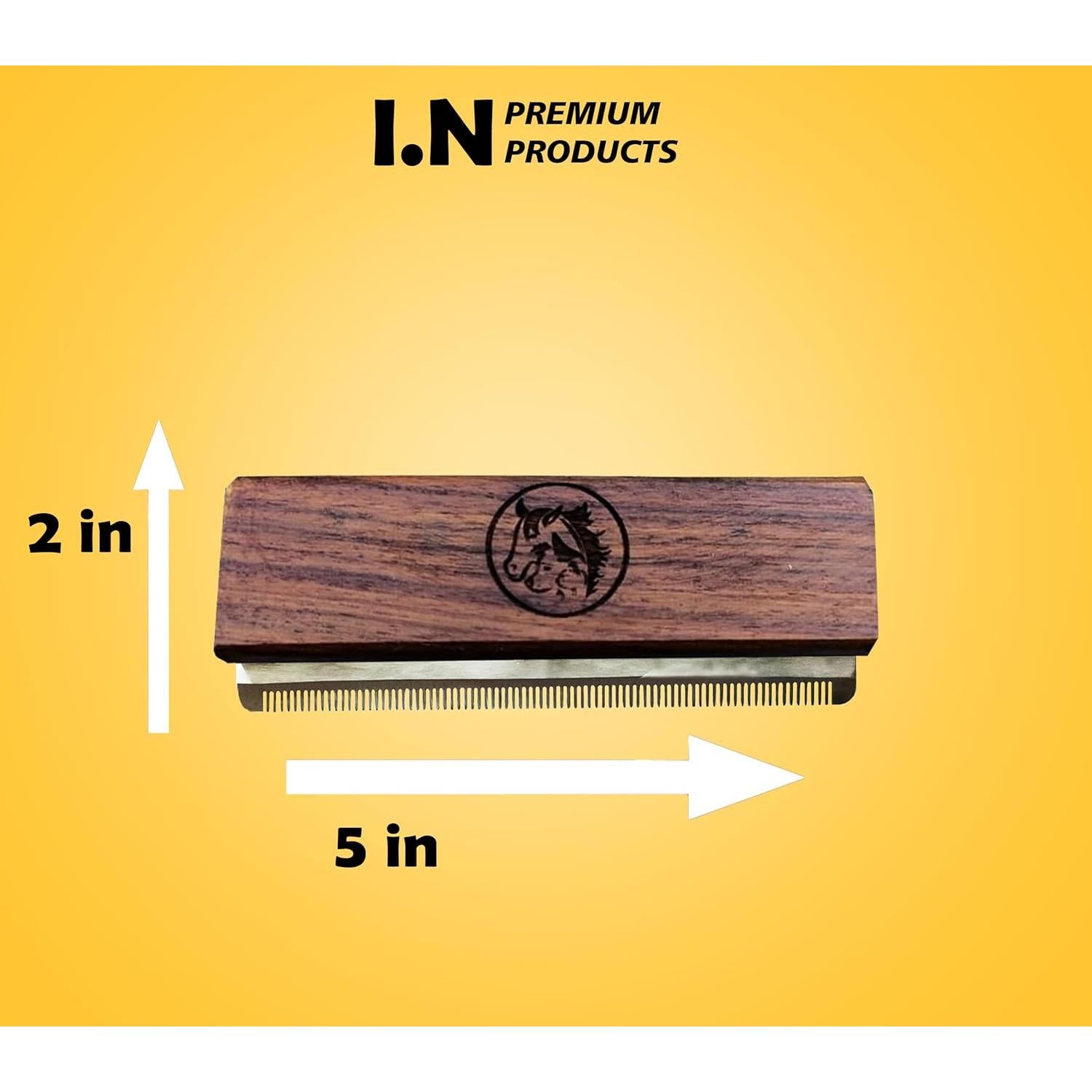 Cepillo Deshedding I.N Premium para Perros, Gatos y Caballos 12.7 cm