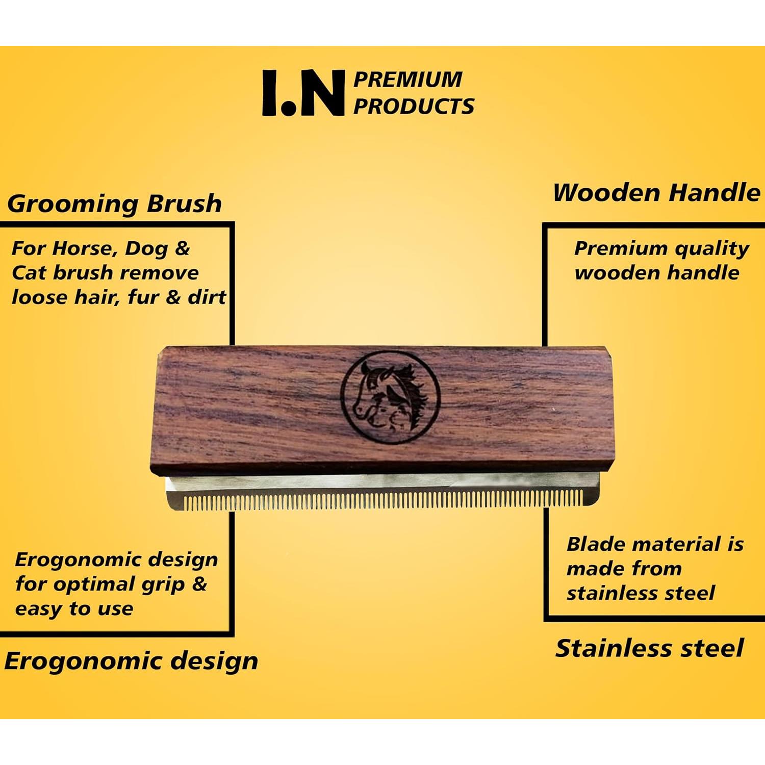 Cepillo Deshedding I.N Premium para Perros, Gatos y Caballos 12.7 cm