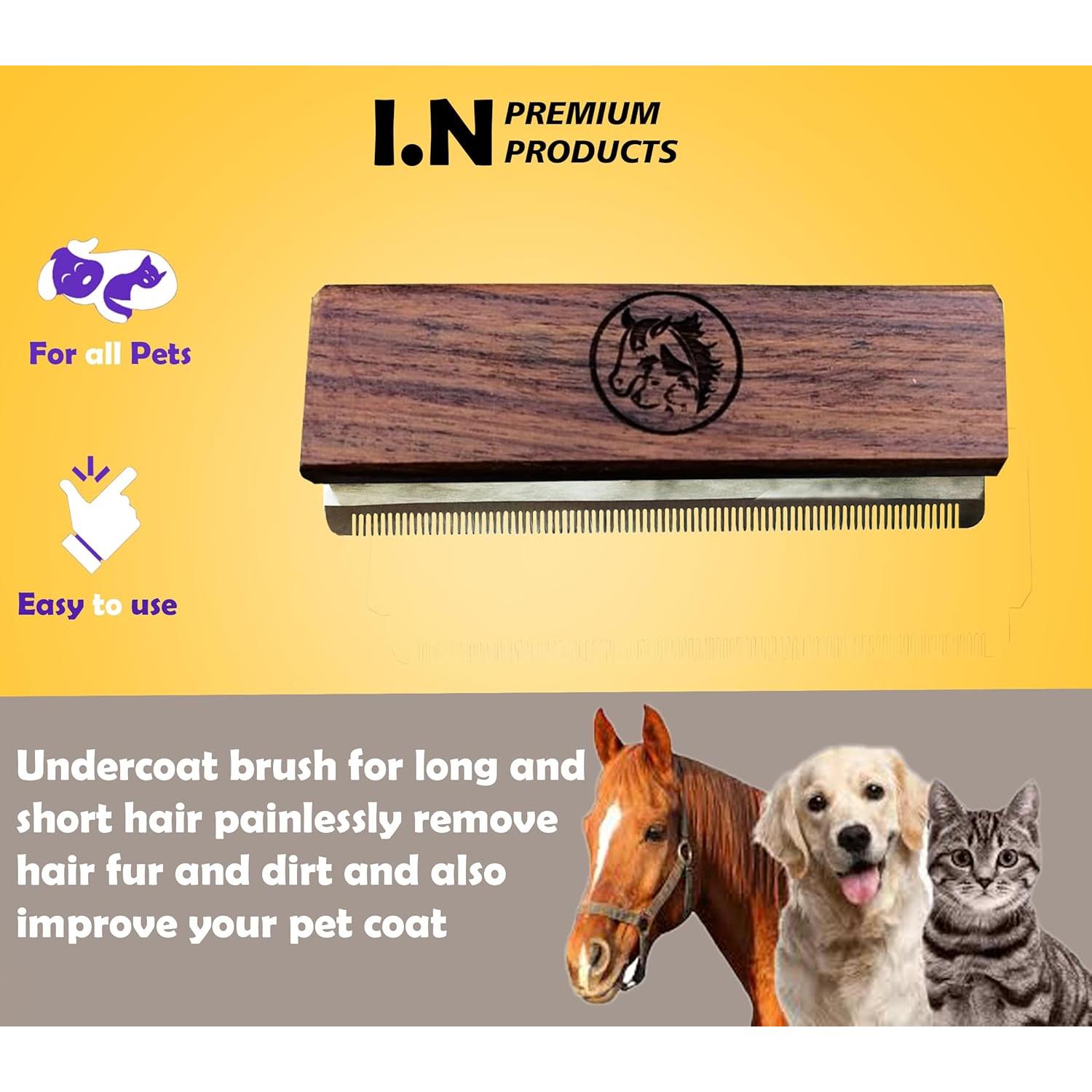 Cepillo Deshedding I.N Premium para Perros, Gatos y Caballos 12.7 cm