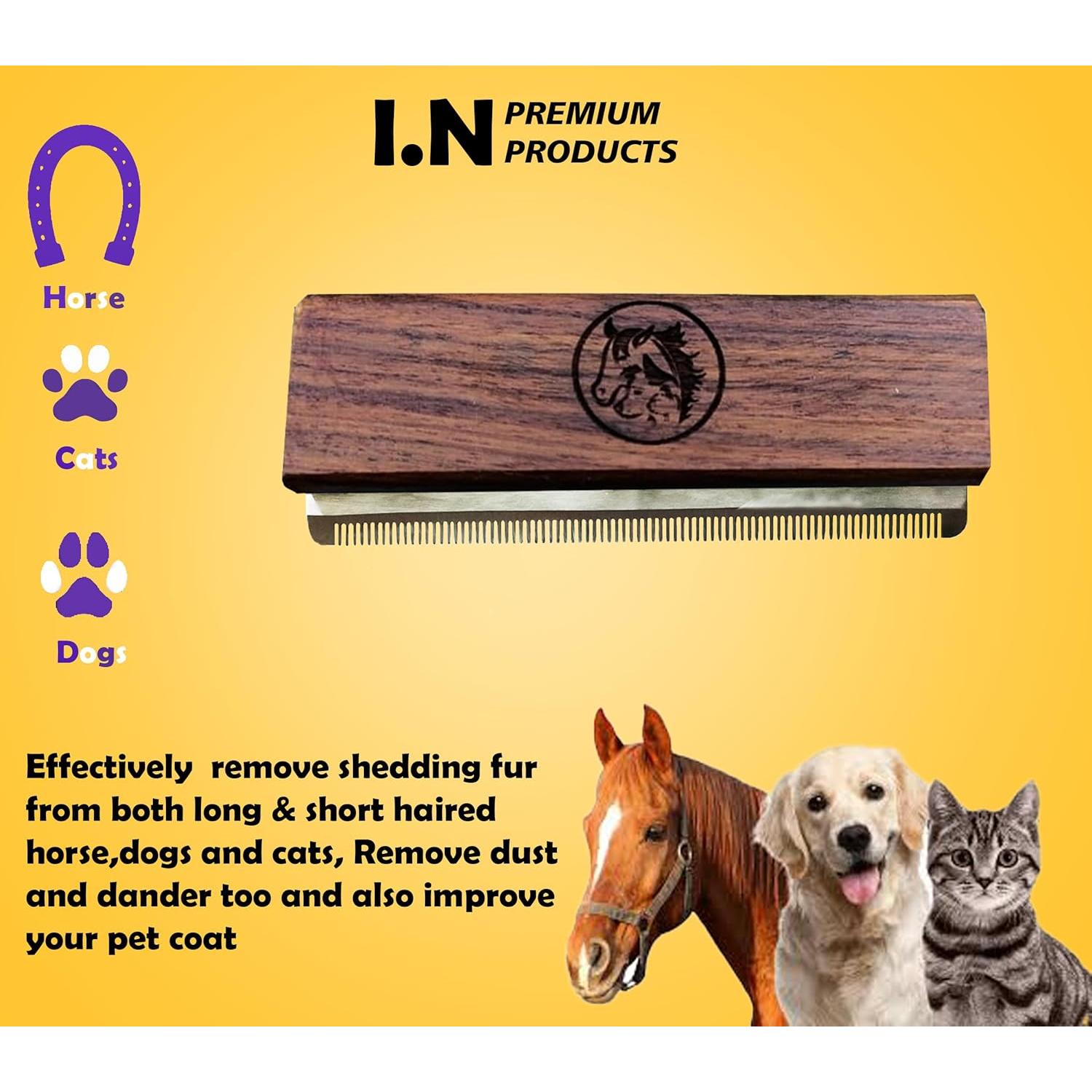 Cepillo Deshedding I.N Premium para Perros, Gatos y Caballos 12.7 cm