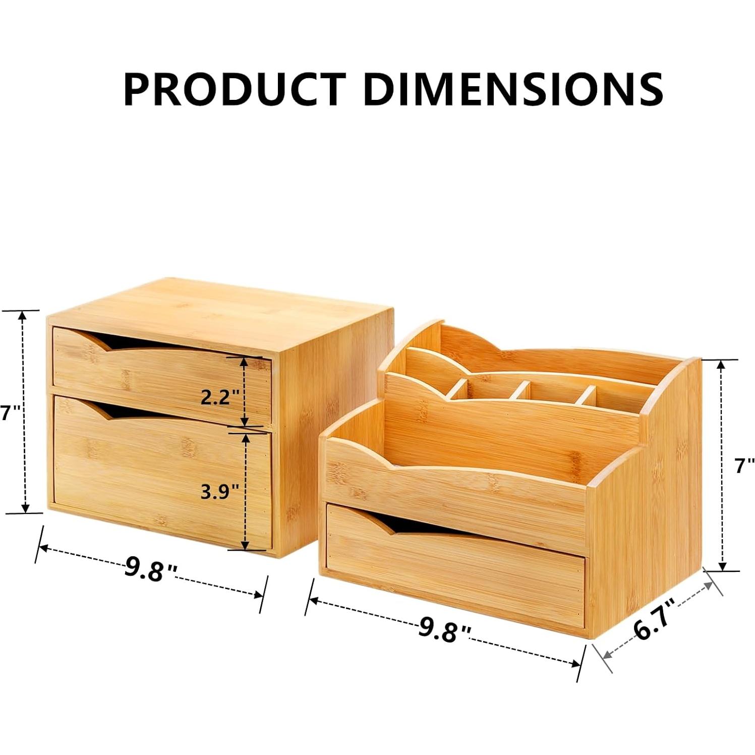 Organizador de Escritorio Yopay de Bambú 2 Piezas Apilables