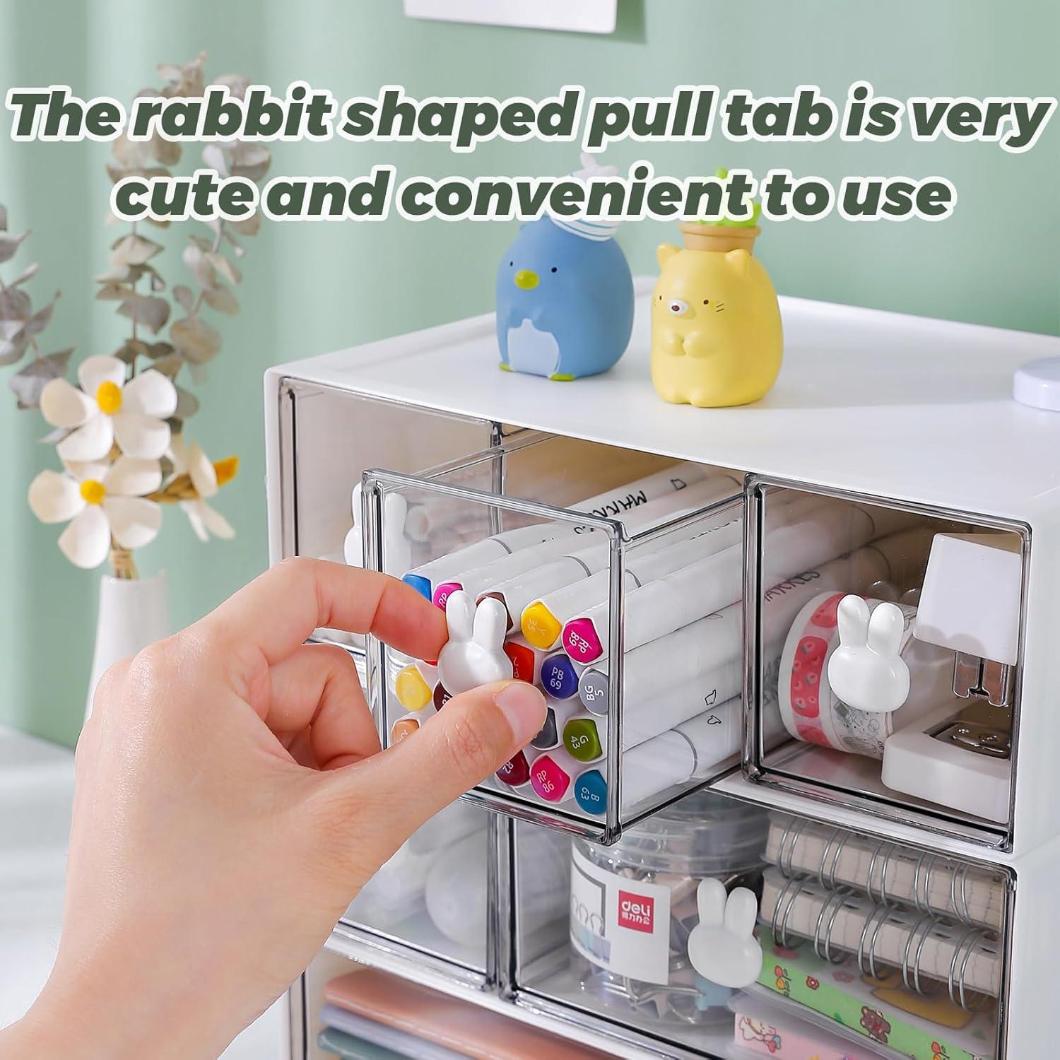 Organizador de Escritorio Jydesicr Blanco 6 Cajones Apilable