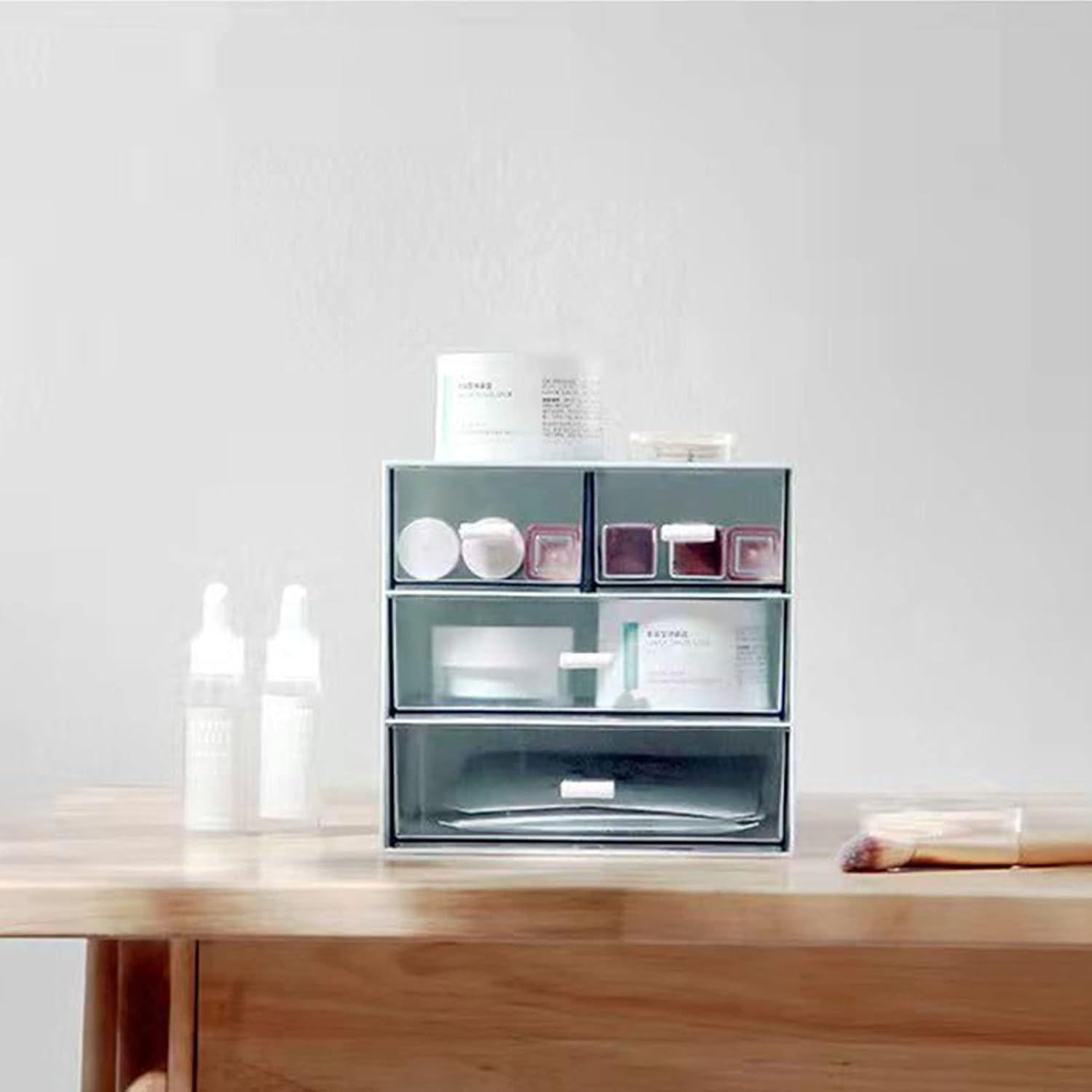 Organizador de Escritorio Zyners con 4 Cajones Acrílicos Azul