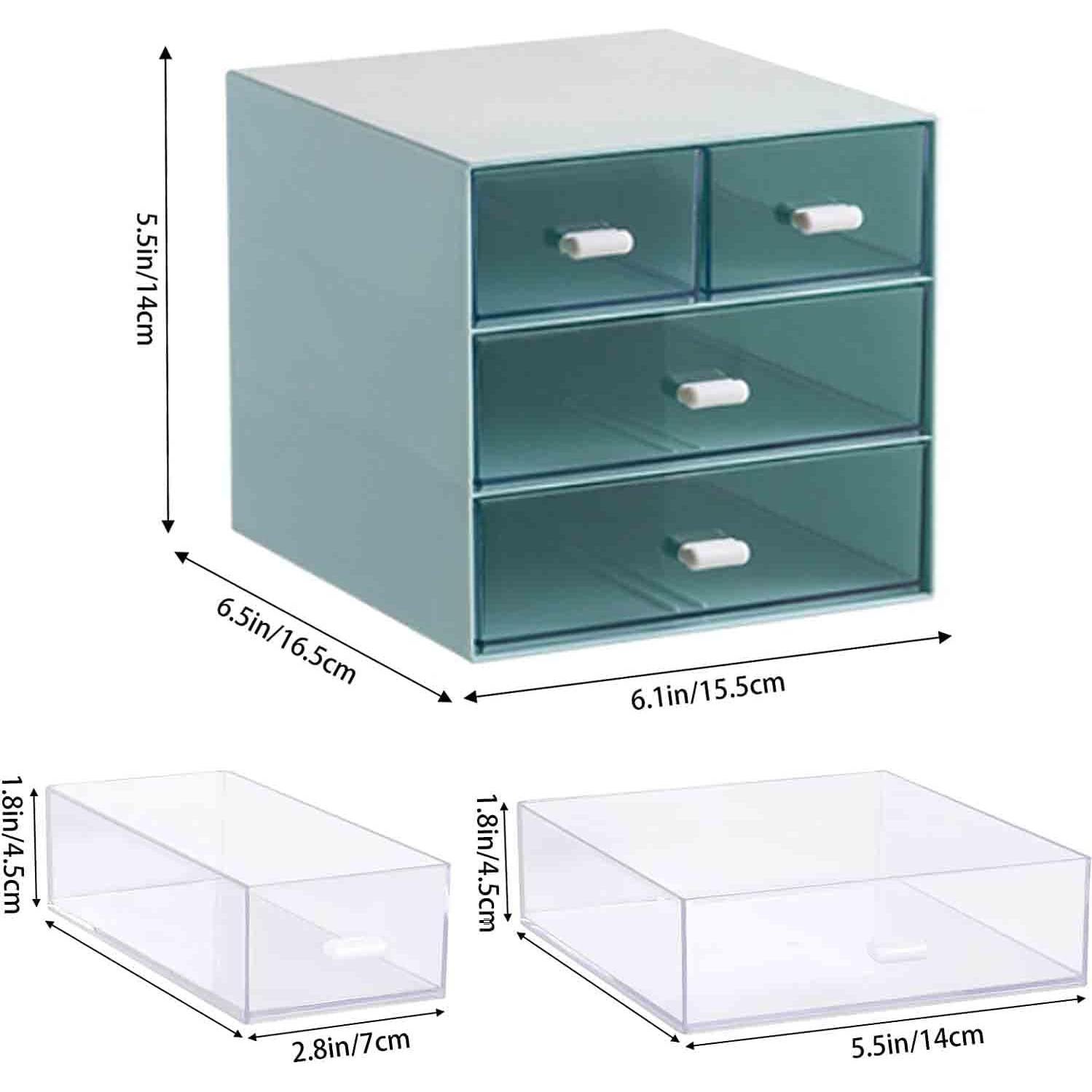 Organizador de Escritorio Zyners con 4 Cajones Acrílicos Azul