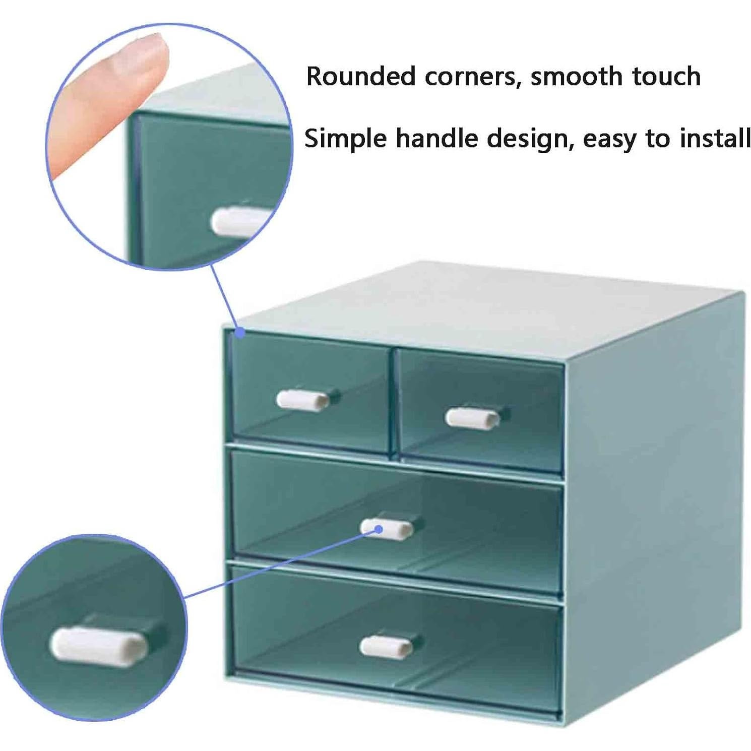 Organizador de Escritorio Zyners con 4 Cajones Acrílicos Azul