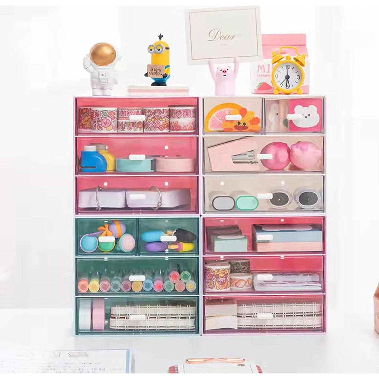 Organizador de Escritorio Zyners con 4 Cajones Acrílicos Azul