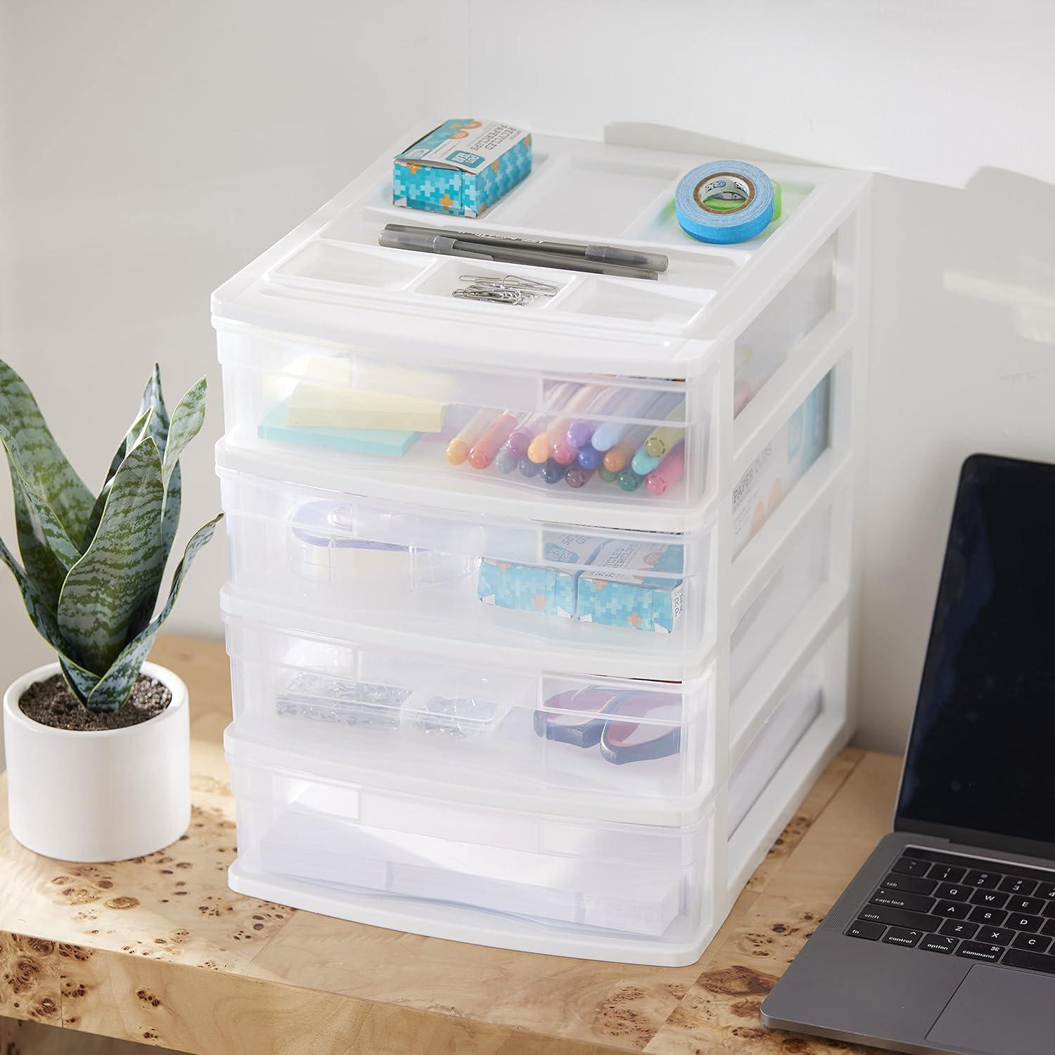 Organizador de Escritorio Gracious Living 4 Cajones Blanco