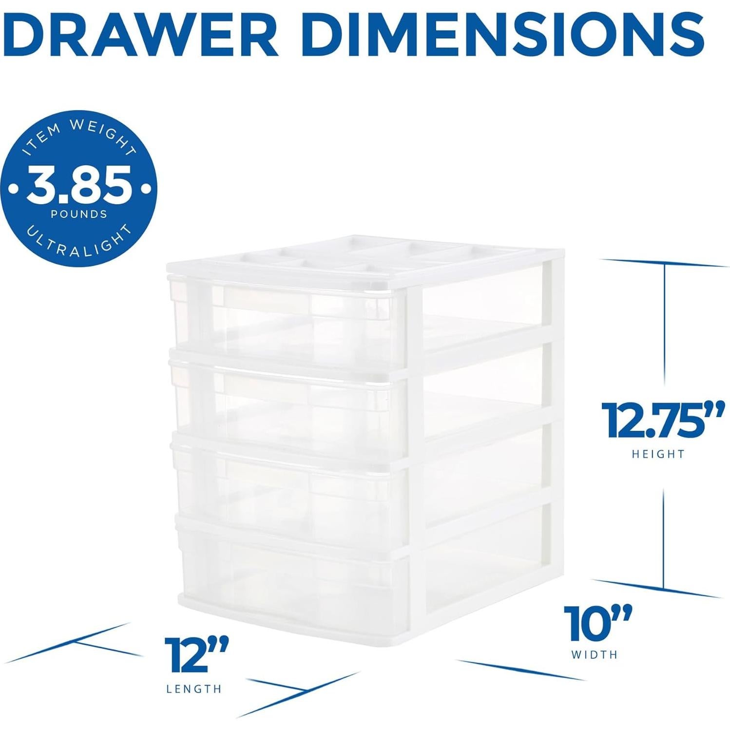 Organizador de Escritorio Gracious Living 4 Cajones Blanco