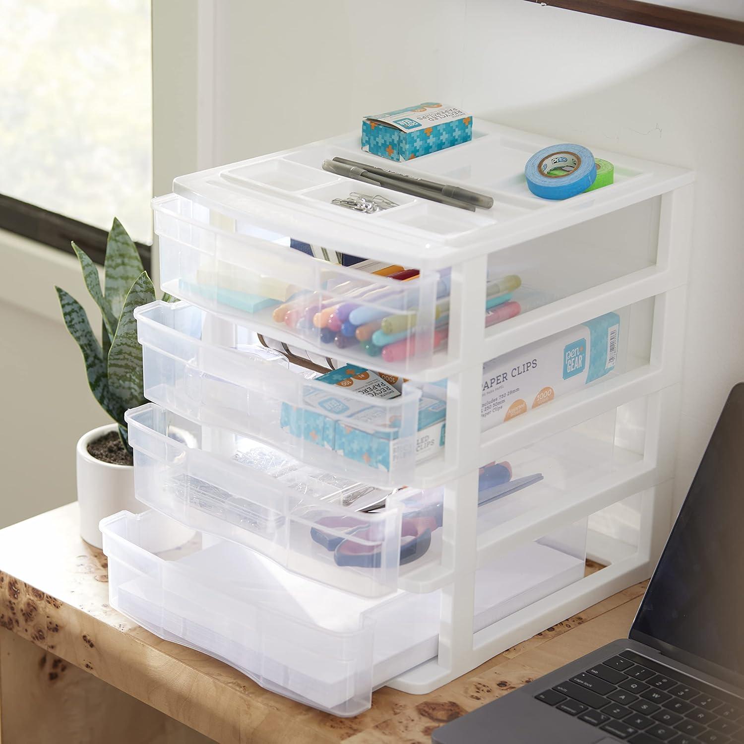 Organizador de Escritorio Gracious Living 4 Cajones Blanco