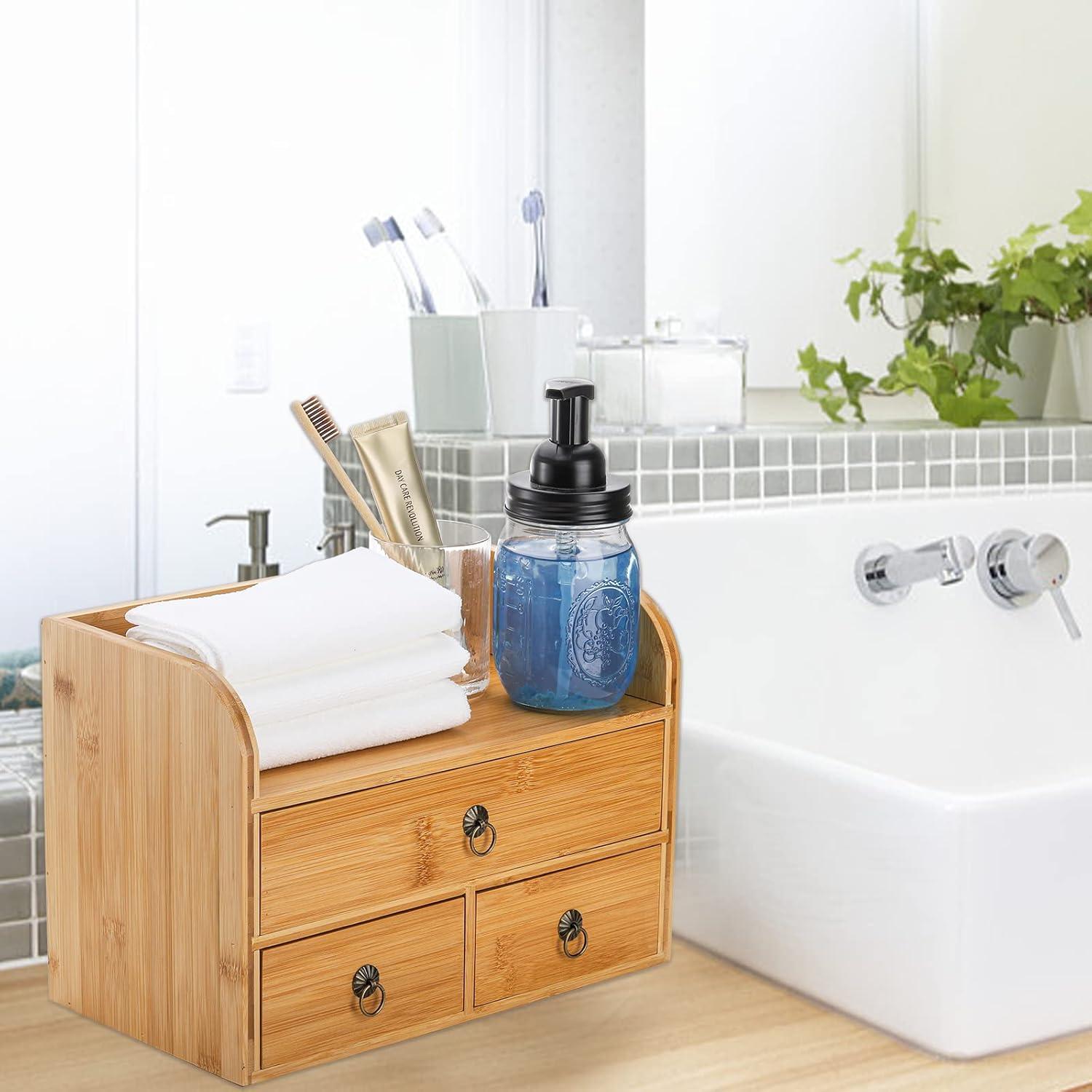 Organizador de Escritorio de Bambú Nicunom 3 Niveles con Cajones