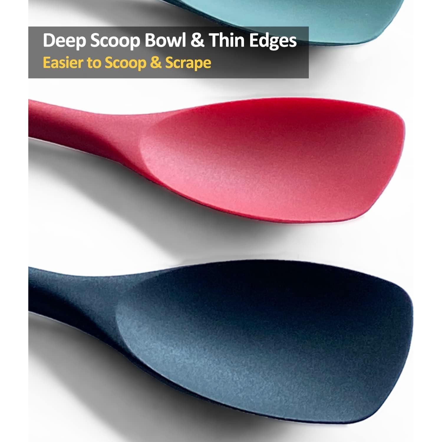 Juego de Cucharas Espátula de Silicona VOVOLY 3 Piezas Negras