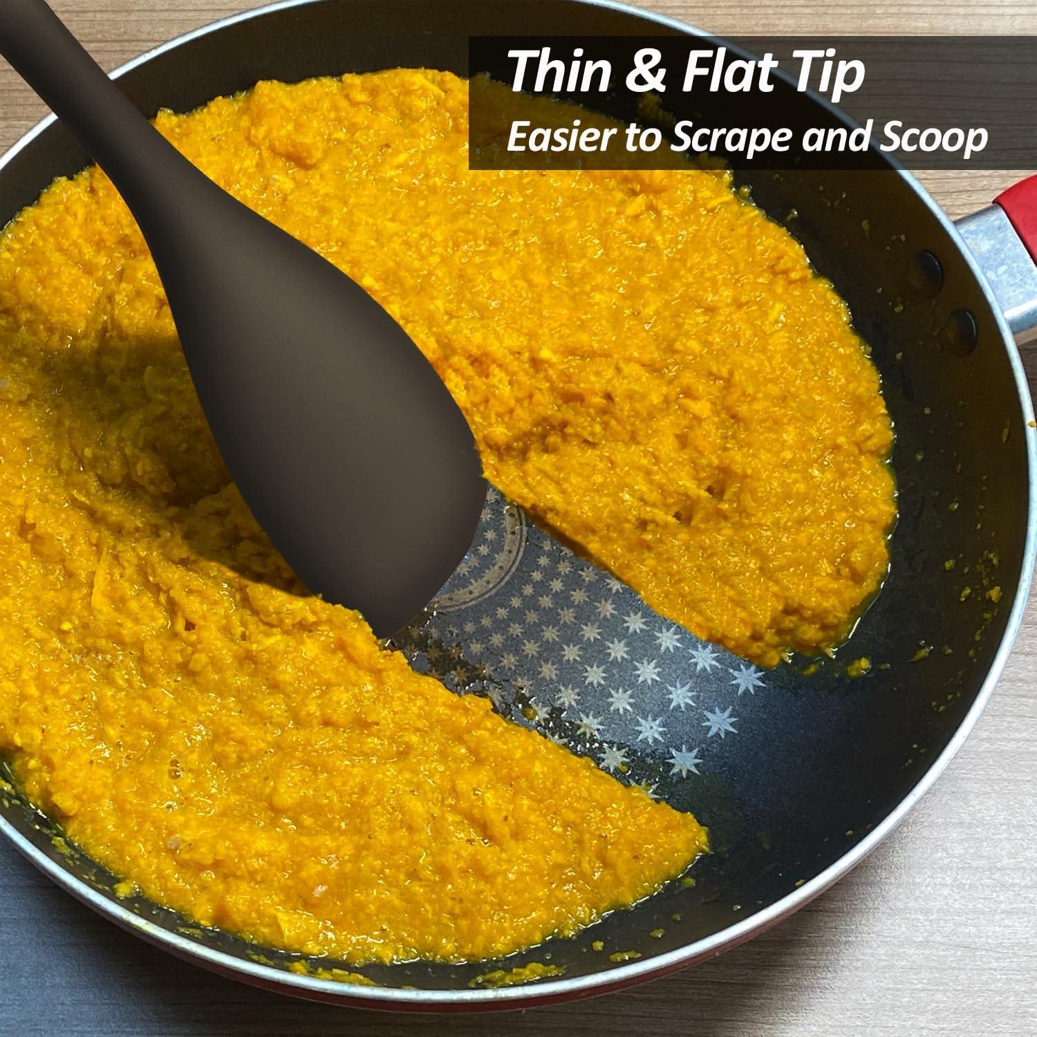 Juego de Cucharas Espátula de Silicona VOVOLY 3 Piezas Negras