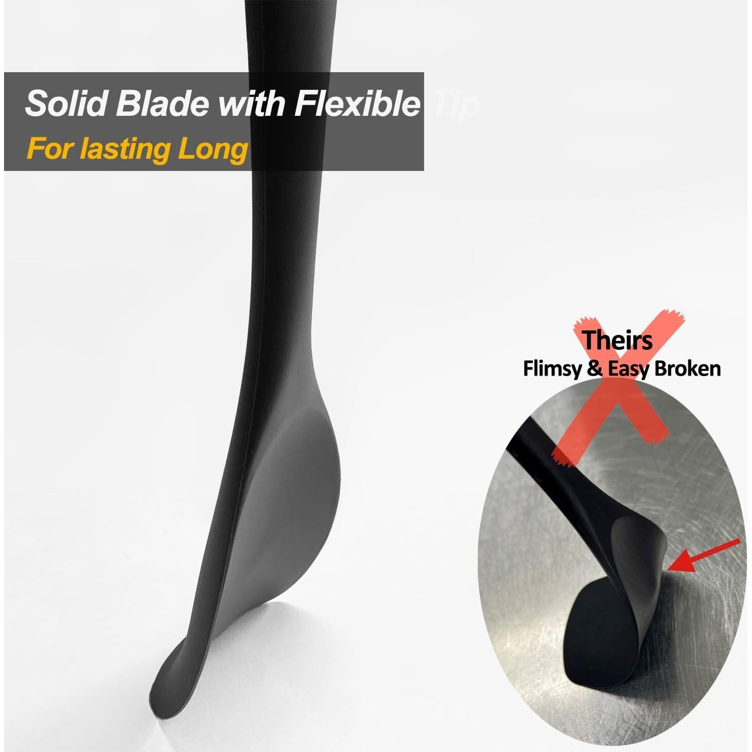 Juego de Cucharas Espátula de Silicona VOVOLY 3 Piezas Negras