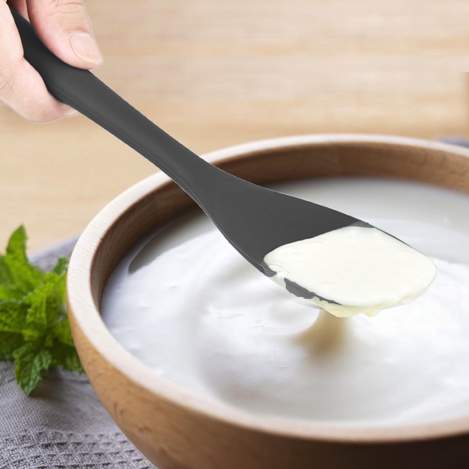 Juego de Cucharas Espátula de Silicona VOVOLY 3 Piezas Negras