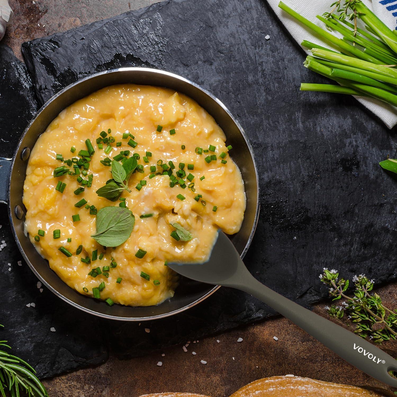 Juego de Cucharas Espátula de Silicona VOVOLY 3 Piezas Negras