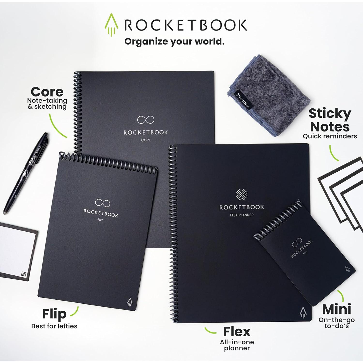 Cuaderno Reutilizable Rocketbook Core Negro 15.24x22.35 cm