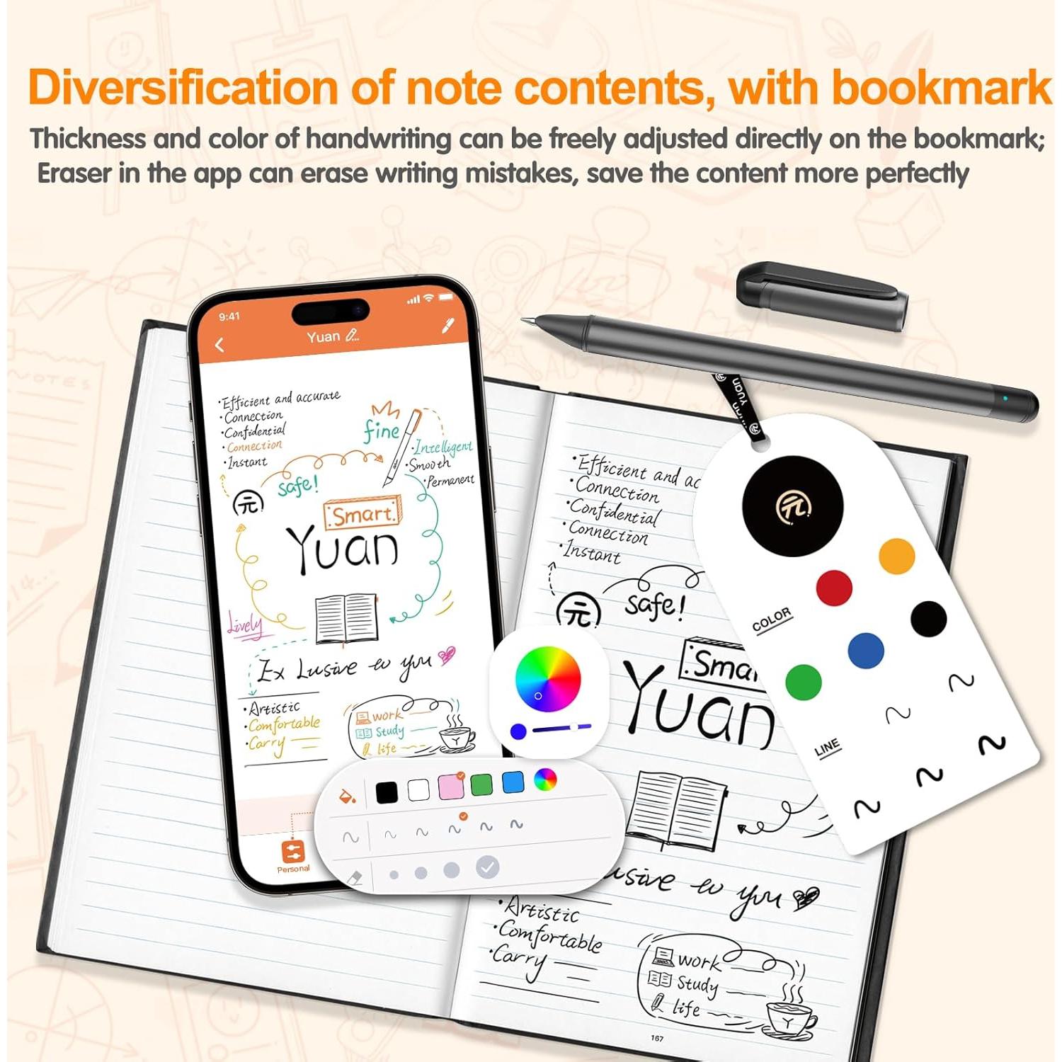 Cuaderno Digital Yuan con Lápiz Inteligente y Sincronización