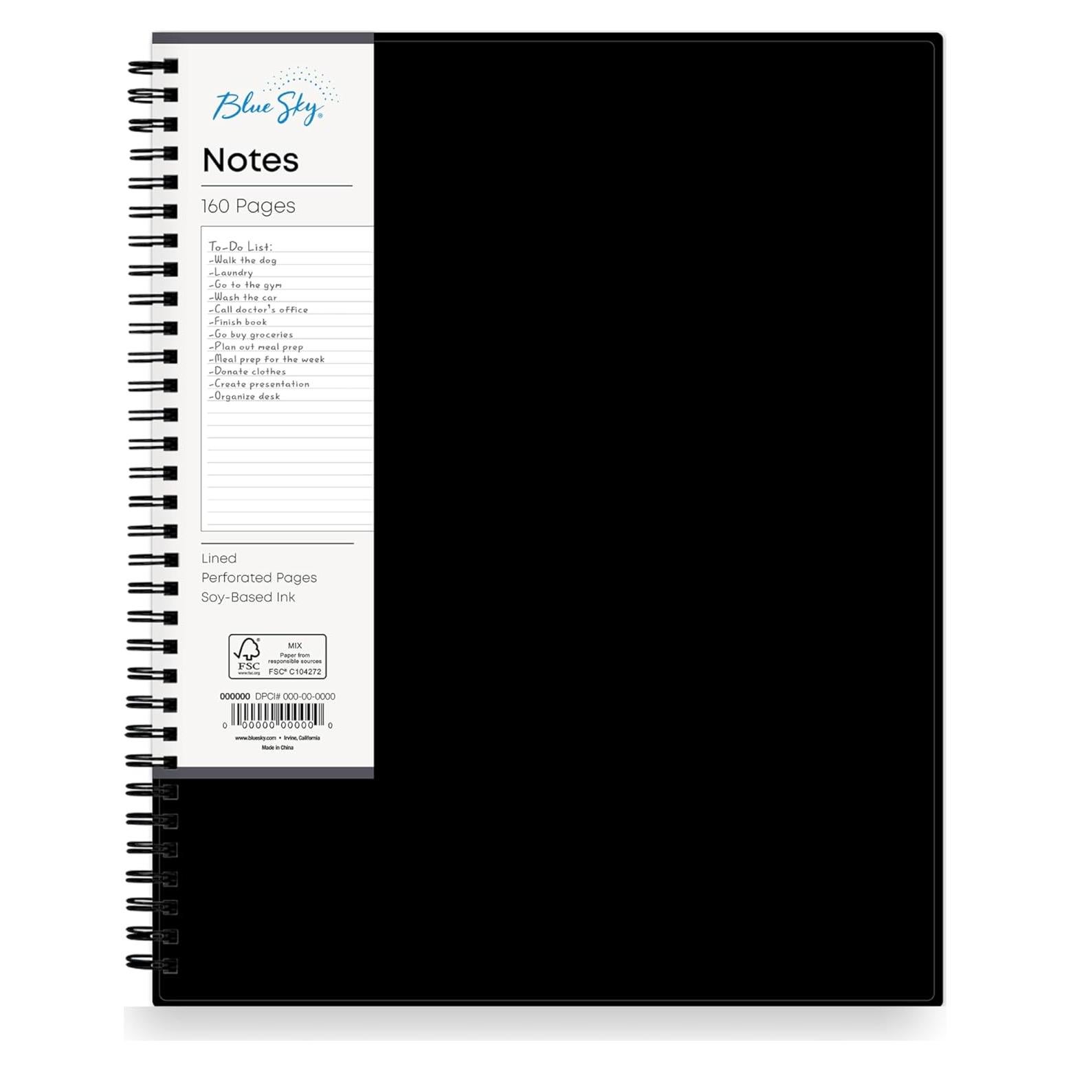 Cuaderno de Notas Inteligentes Blue Sky 21.6x27.9cm Negro