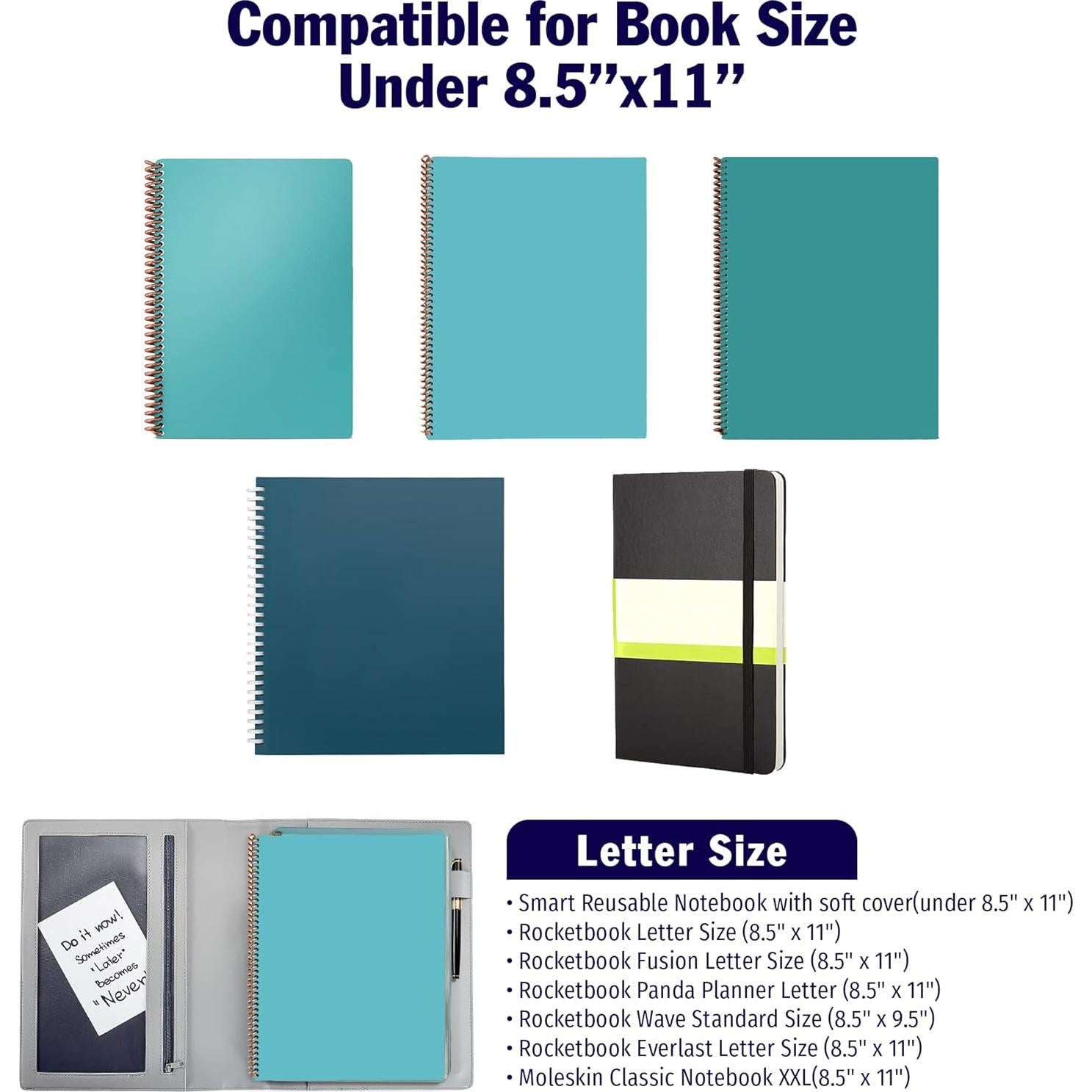 Cubierta de Cuaderno OOKU A4 Gris para Rocketbook Fusion