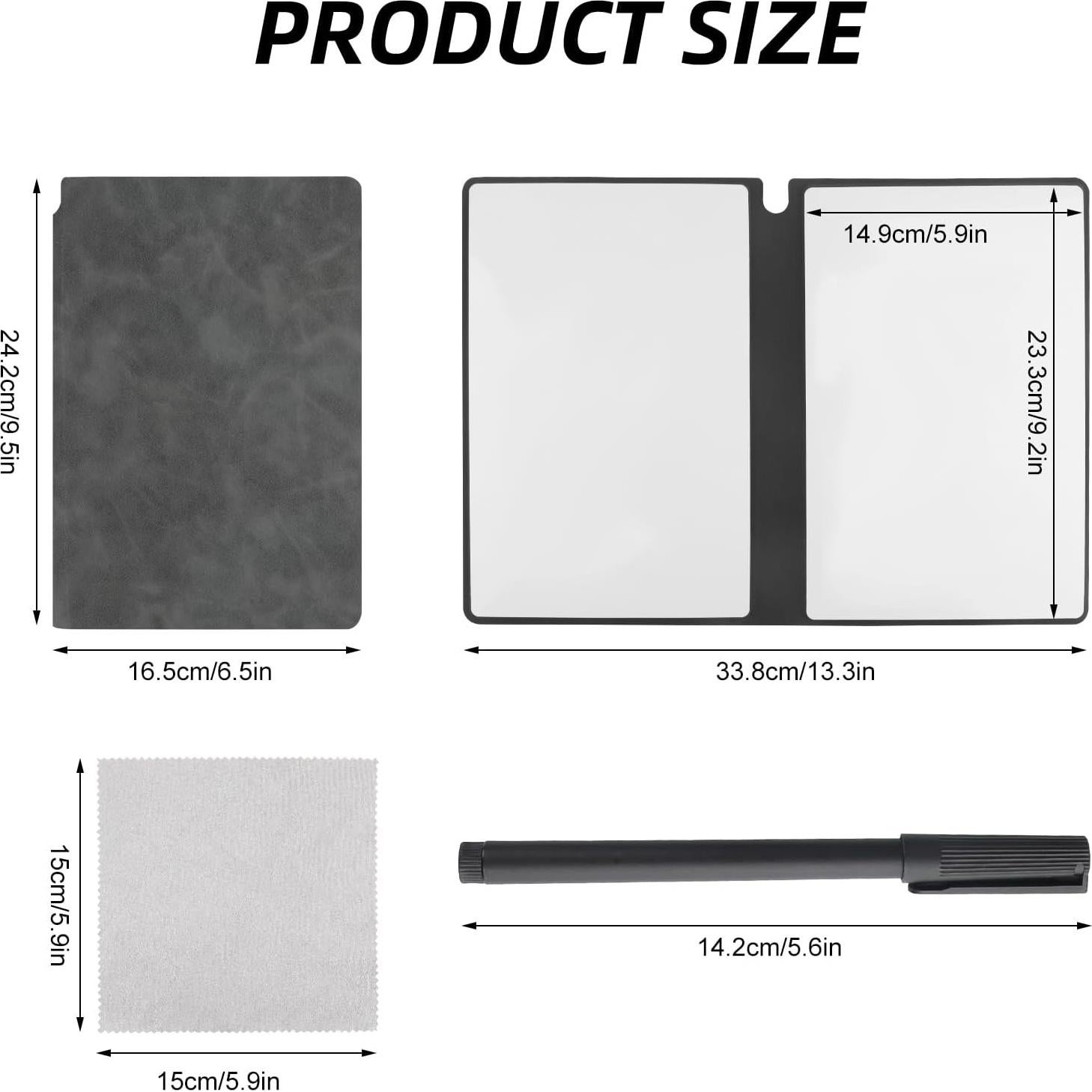 Cuaderno Borrable Reutilizable A5 Sopoloray Negro con Bolígrafo