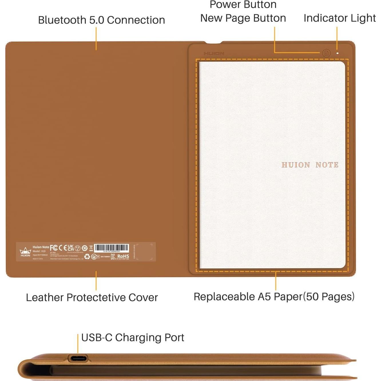 Cuaderno Digital Huion Note A5 con Lápiz Sin Batería