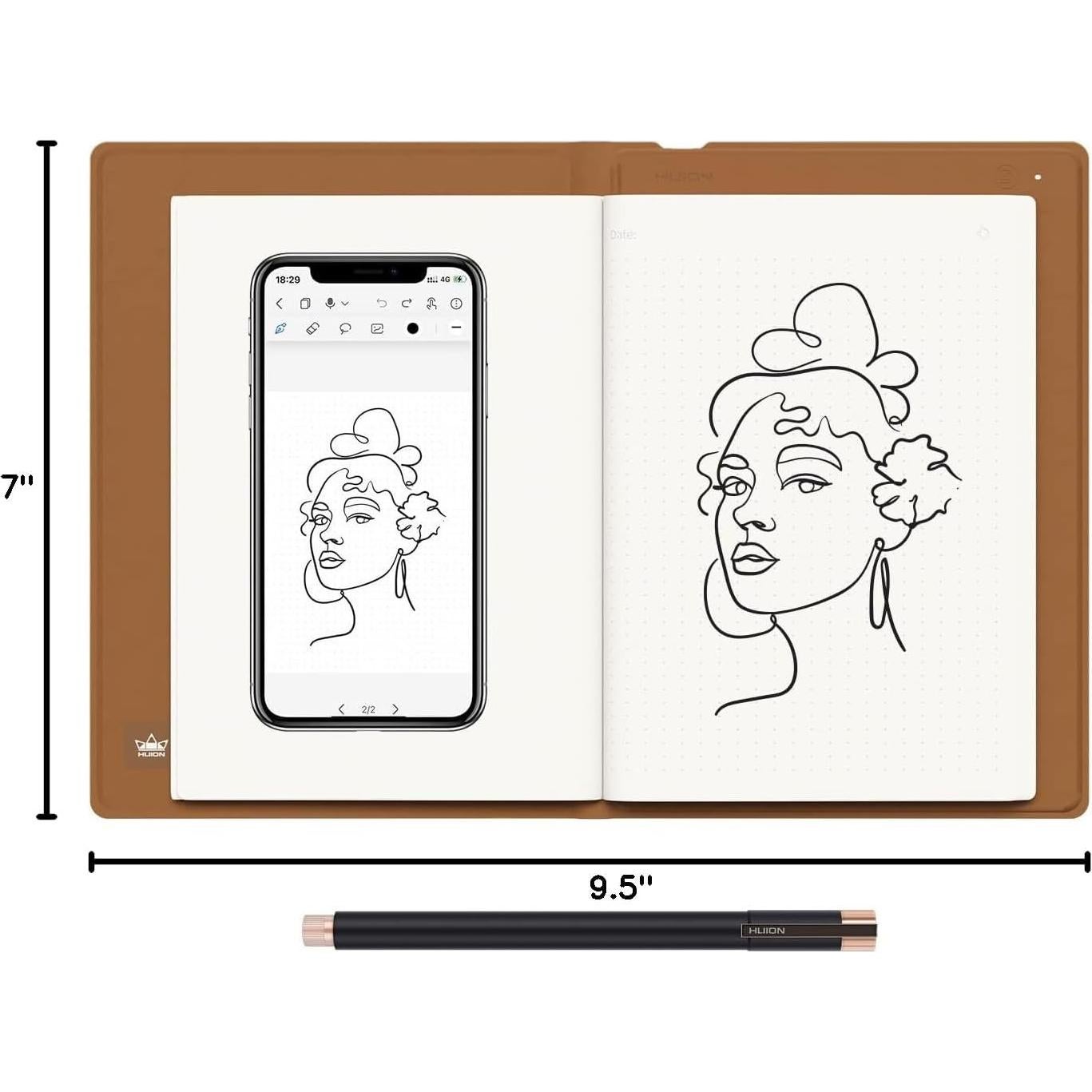 Cuaderno Digital Huion Note A5 con Lápiz Sin Batería