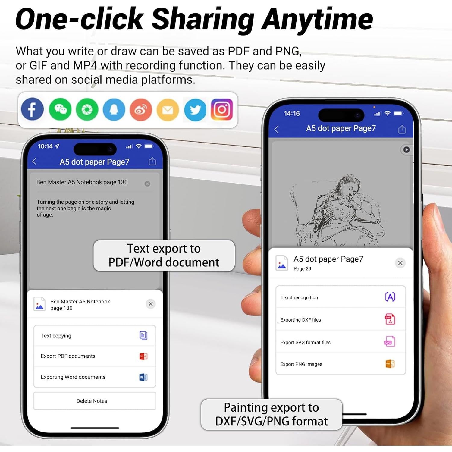 Conjunto de Escritura Inteligente PROGOO con Bluetooth y Pluma Borrable