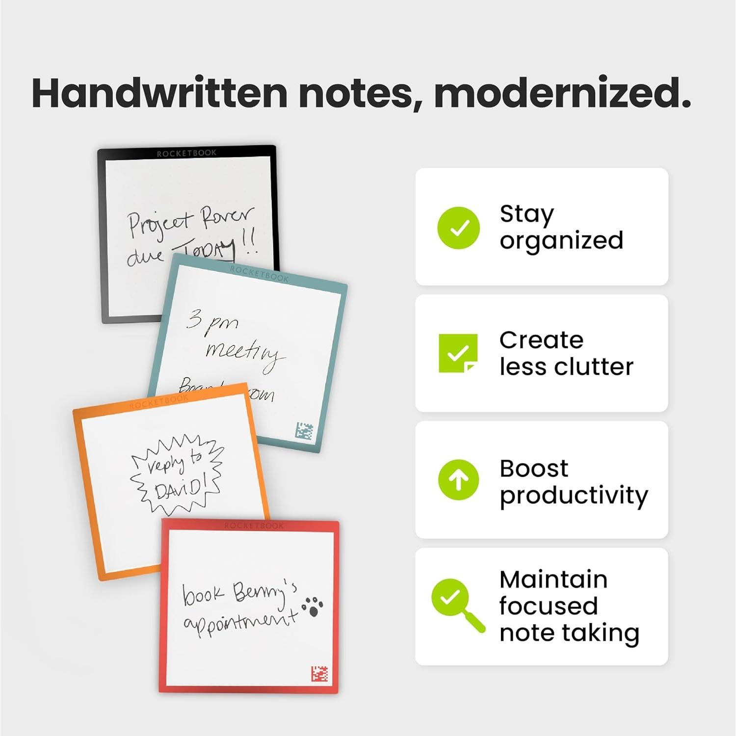 Notas Adhesivas Reutilizables Rocketbook 3x3cm con Estuche