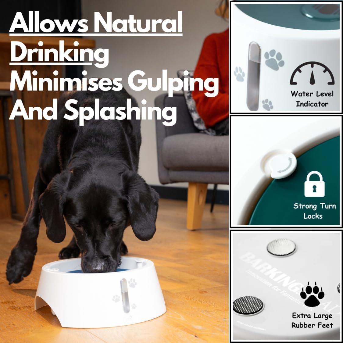 Tazón de Agua Antideslizante Barking&Mad 2.1L Verde