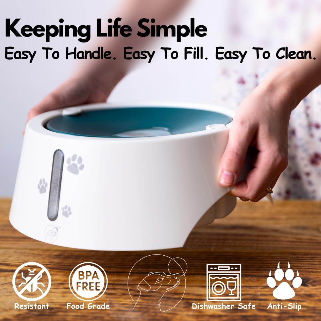 Tazón de Agua Antideslizante Barking&Mad 2.1L Verde