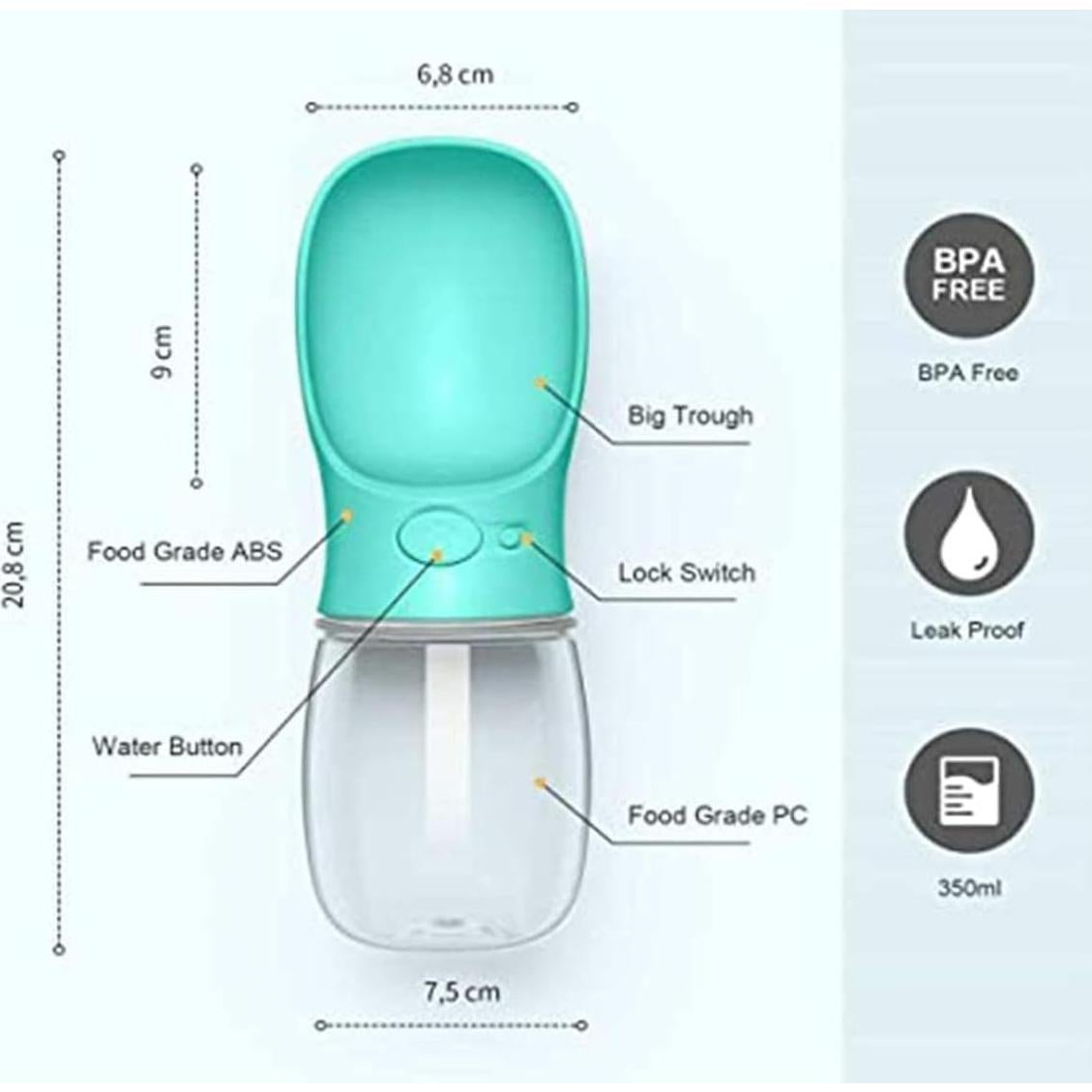 Botella de Agua para Perros Hangzhou 350ml a Prueba de Fugas