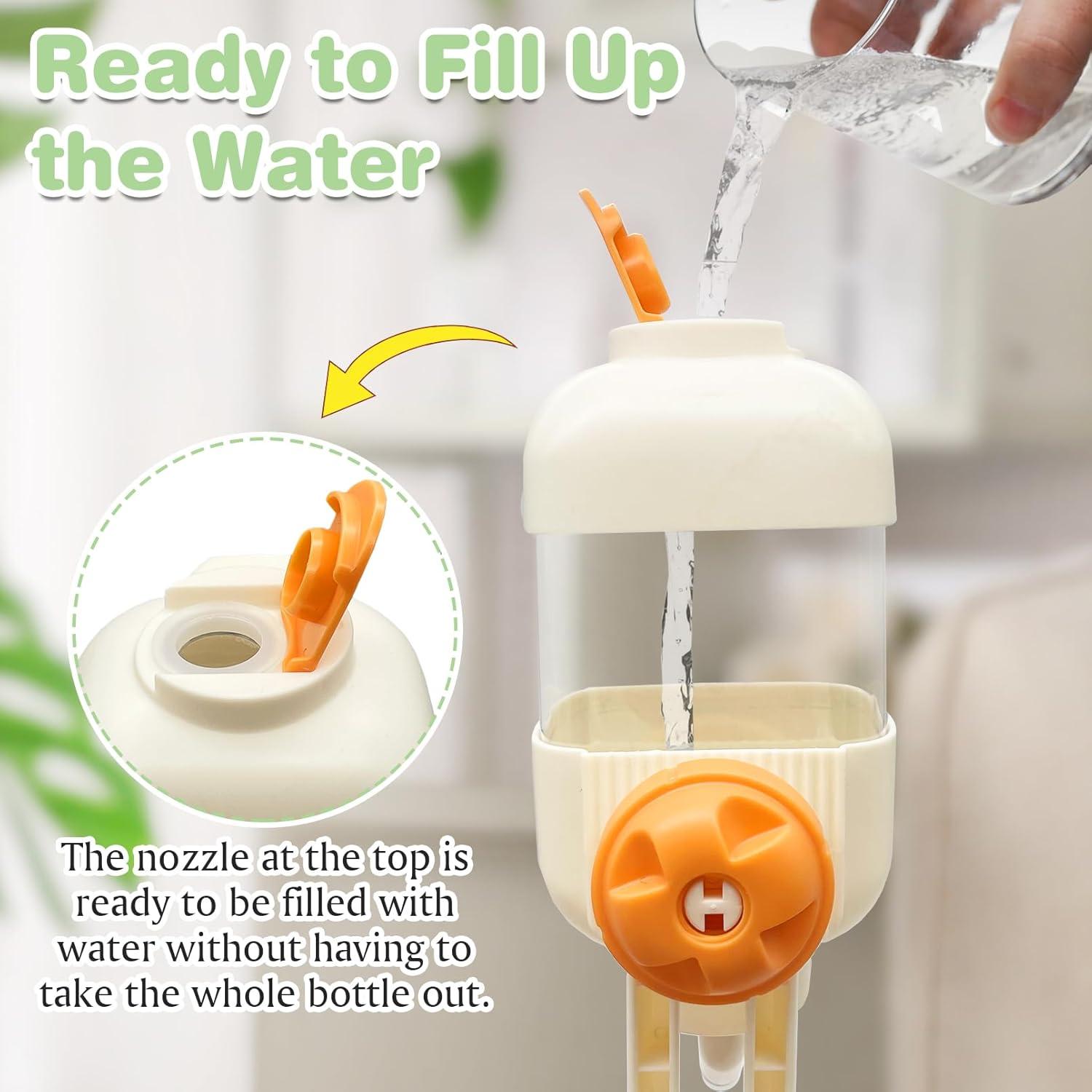 Botella Dispensadora de Agua Fhiny 0.85L Ajustable para Mascotas