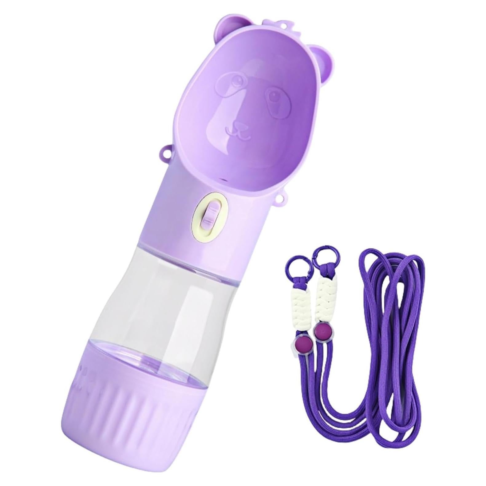 Botella de Agua para Perros Genérico Plegable 21.5cm Púrpura