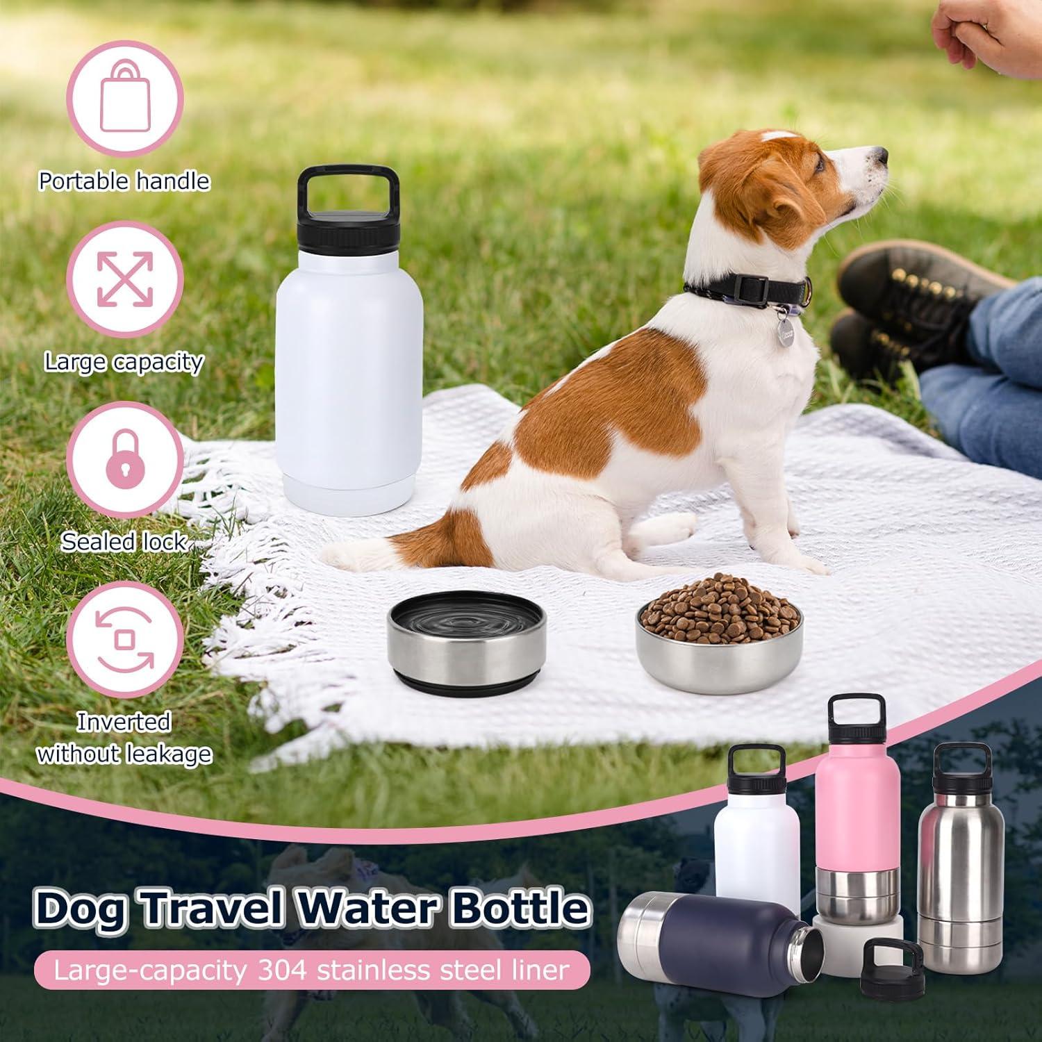 Botella de Agua para Perros Rosvola 0.95L Aislada 3 en 1