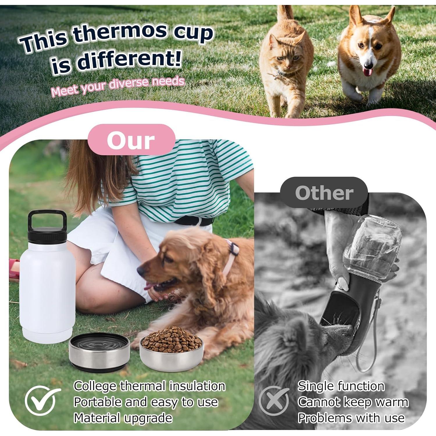 Botella de Agua para Perros Rosvola 0.95L Aislada 3 en 1