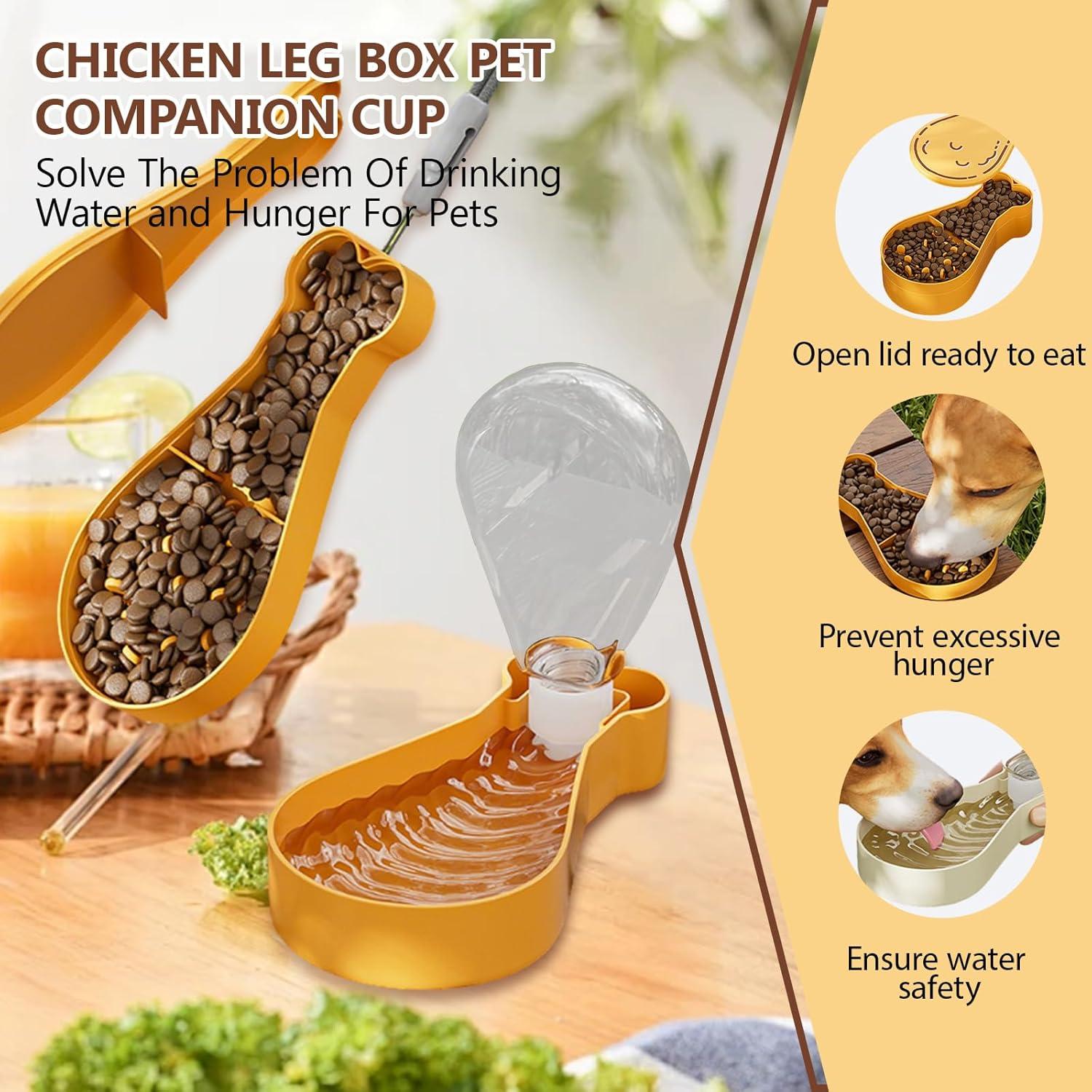 Botella de Agua y Comida para Perros Glowki 200ml Blanco